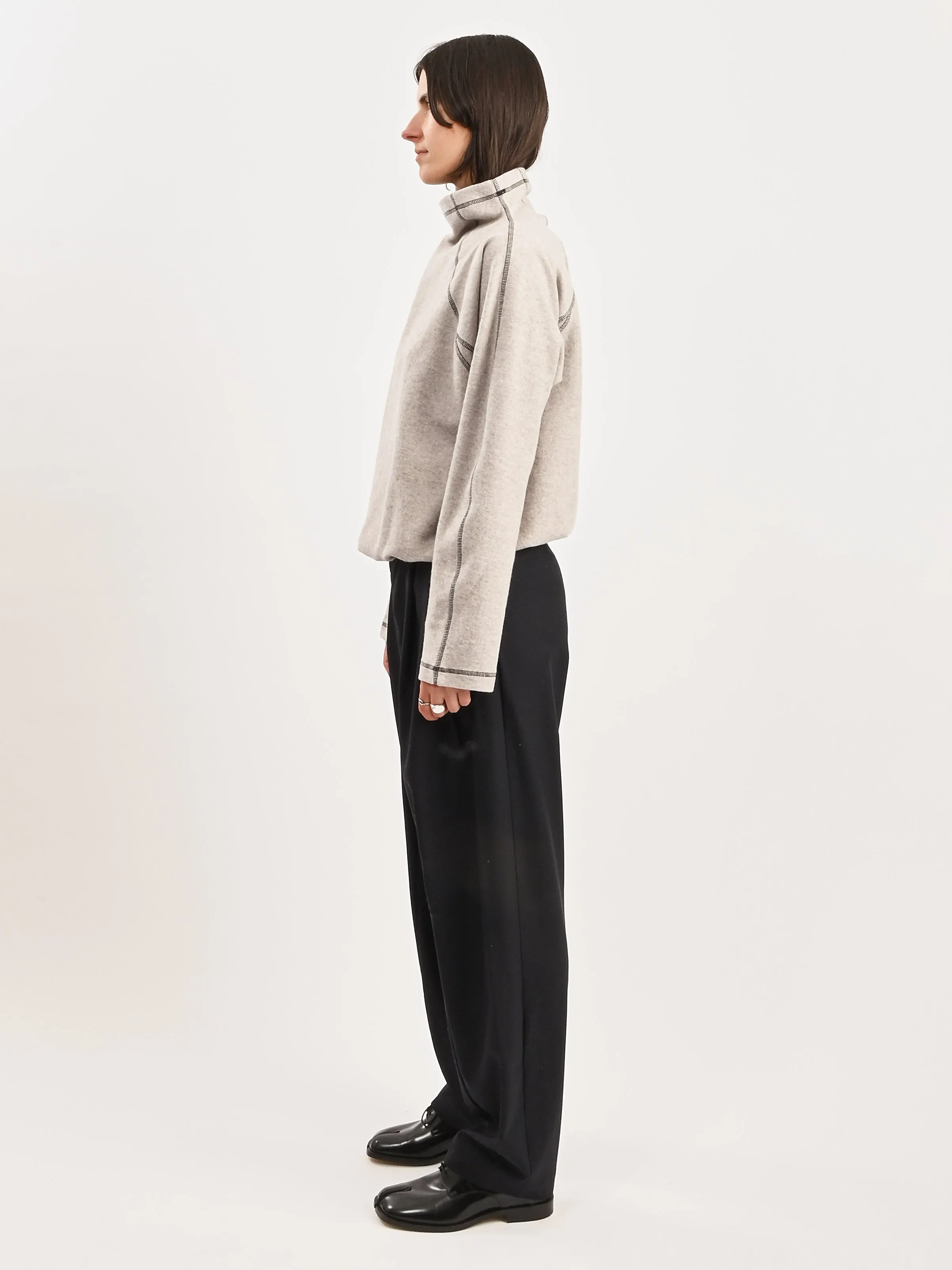 Grey Melange Fold Turtleneck sold by Frances May Houseline product image thumbnail 5