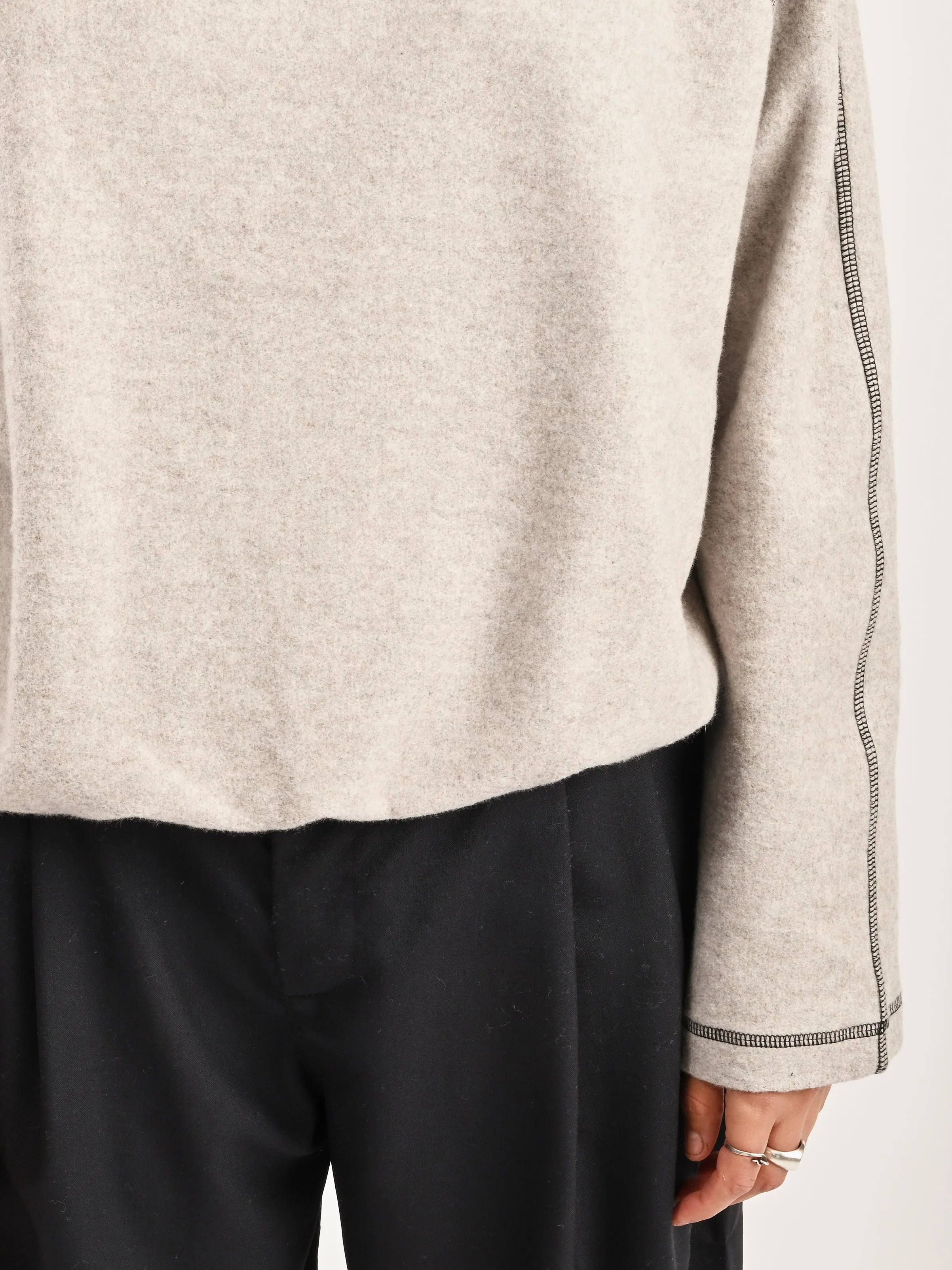 Grey Melange Fold Turtleneck sold by Frances May Houseline product image thumbnail 4