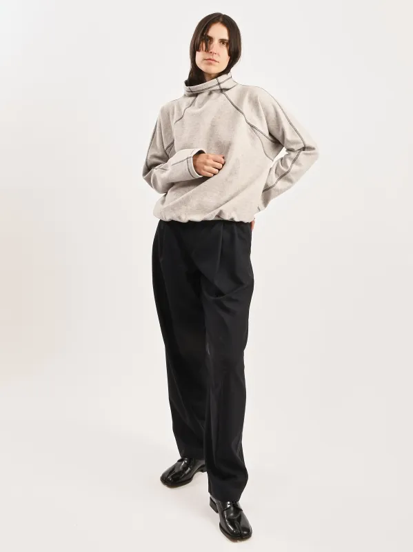 Grey Melange Fold Turtleneck made by Baserange