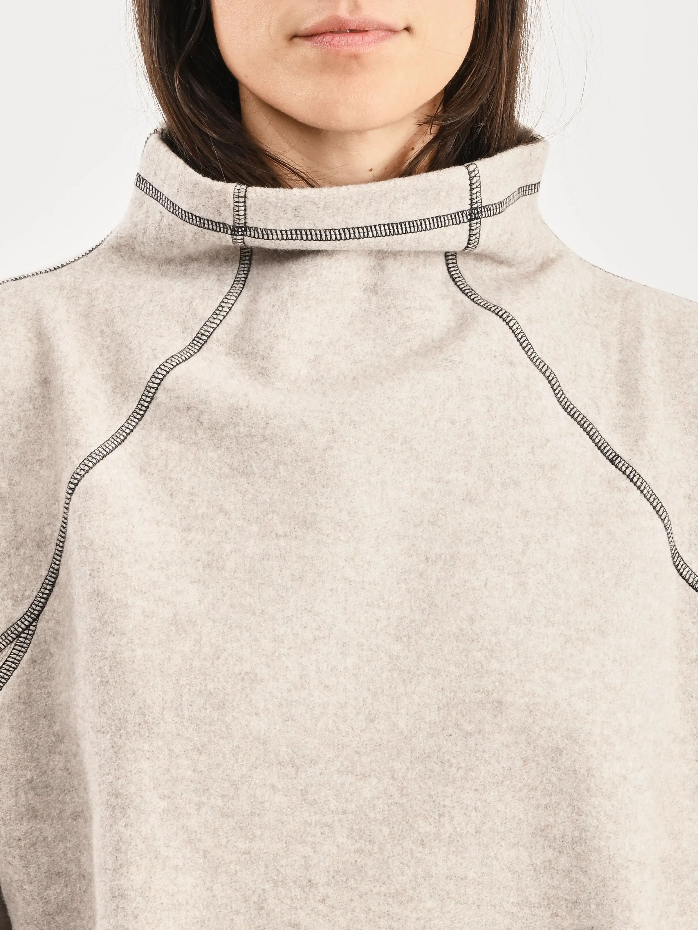 Grey Melange Fold Turtleneck sold by Frances May Houseline product image thumbnail 3