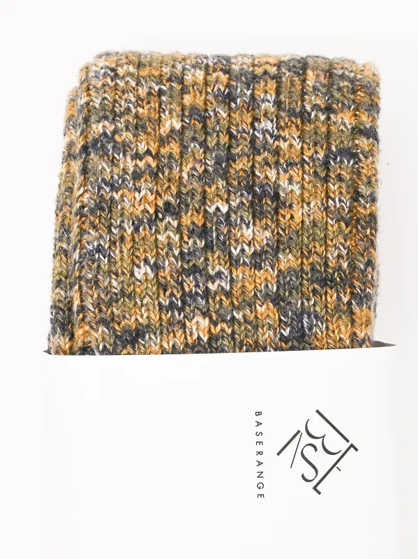 Olive Green Melange Twist Overknee Socks sold by Frances May Houseline