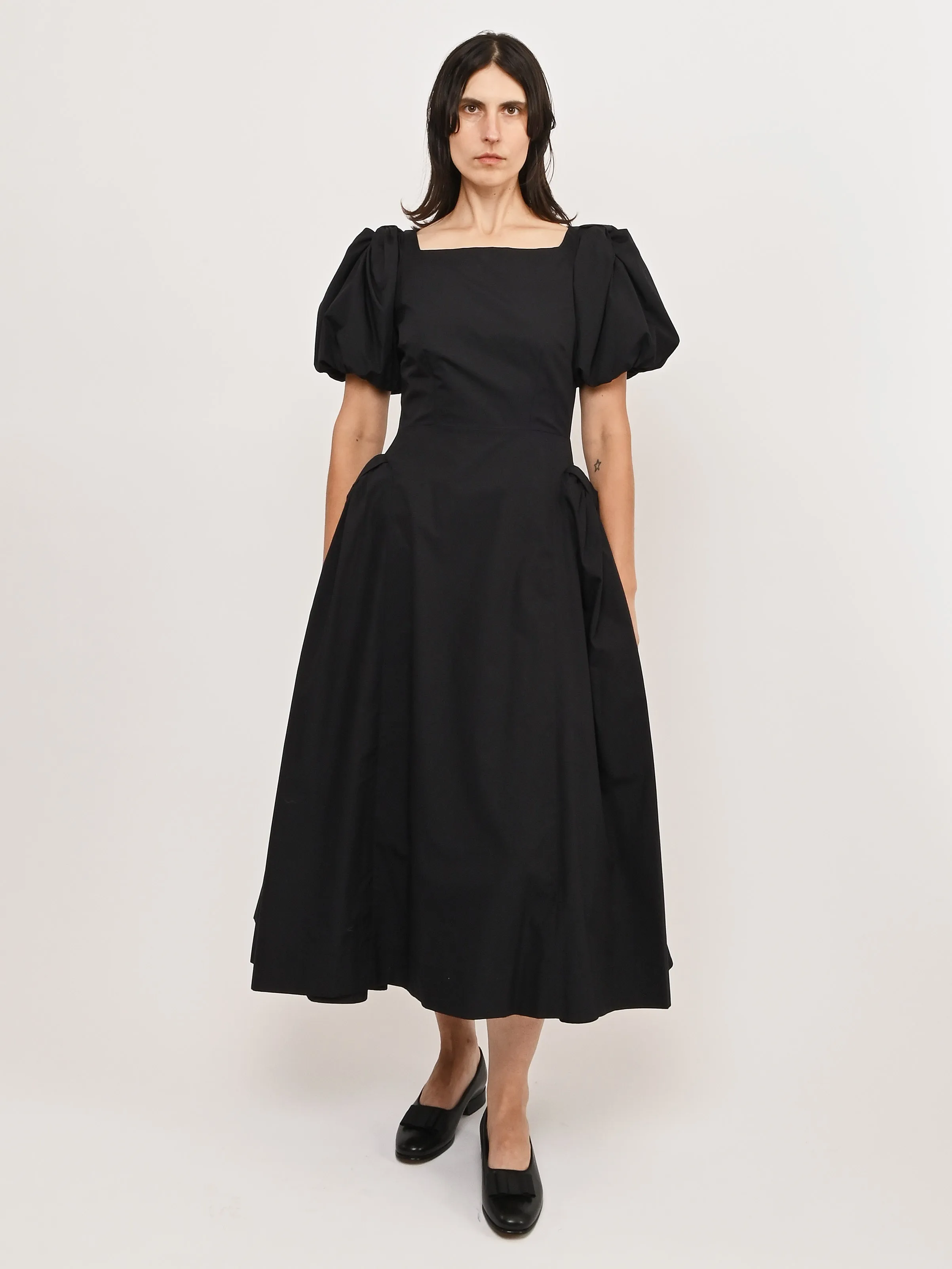 Black Puff Bow Sleeve Hip Tutu Detail Dress sold by Frances May Houseline product image thumbnail 2