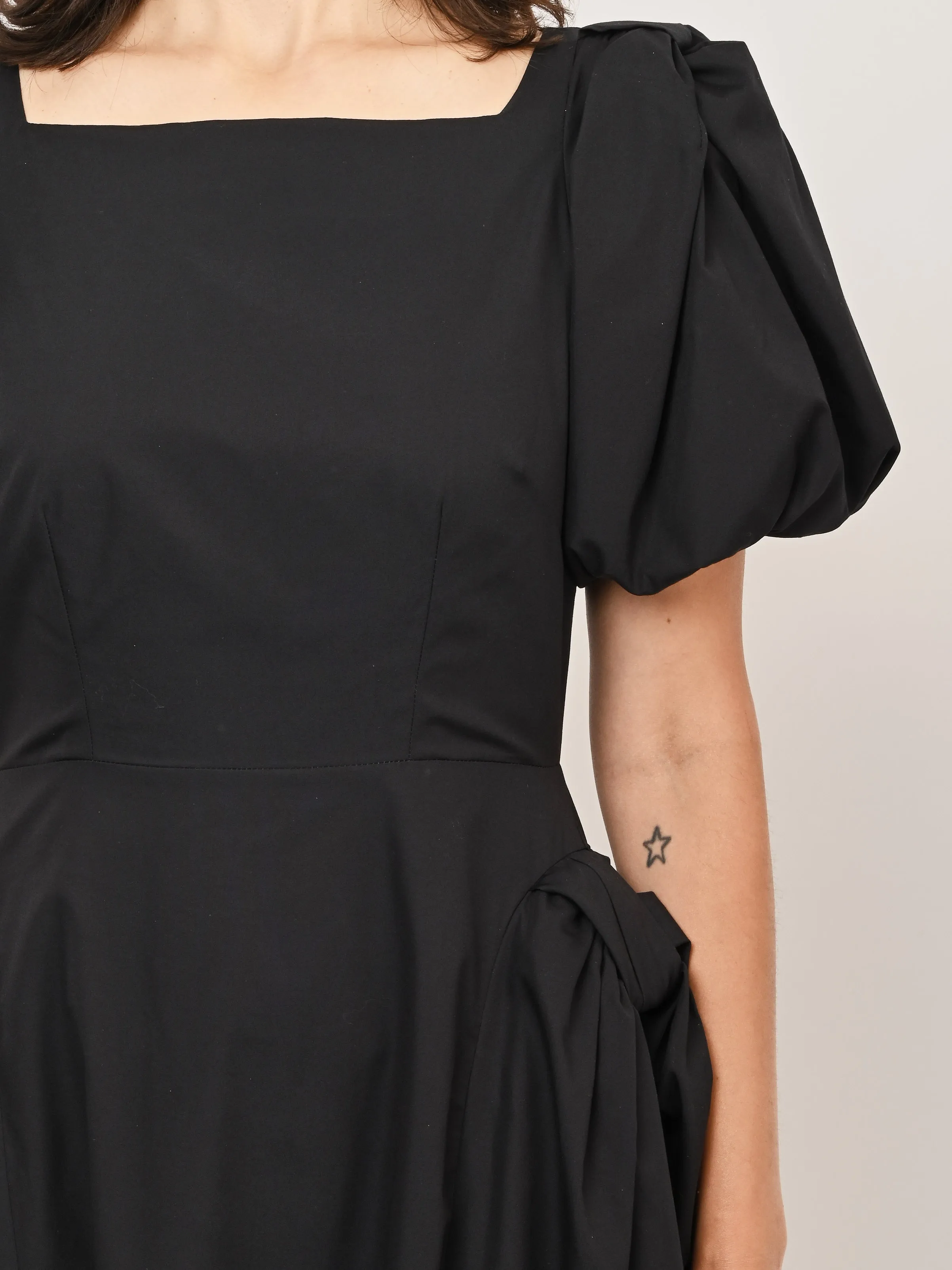 Black Puff Bow Sleeve Hip Tutu Detail Dress sold by Frances May Houseline product image thumbnail 5