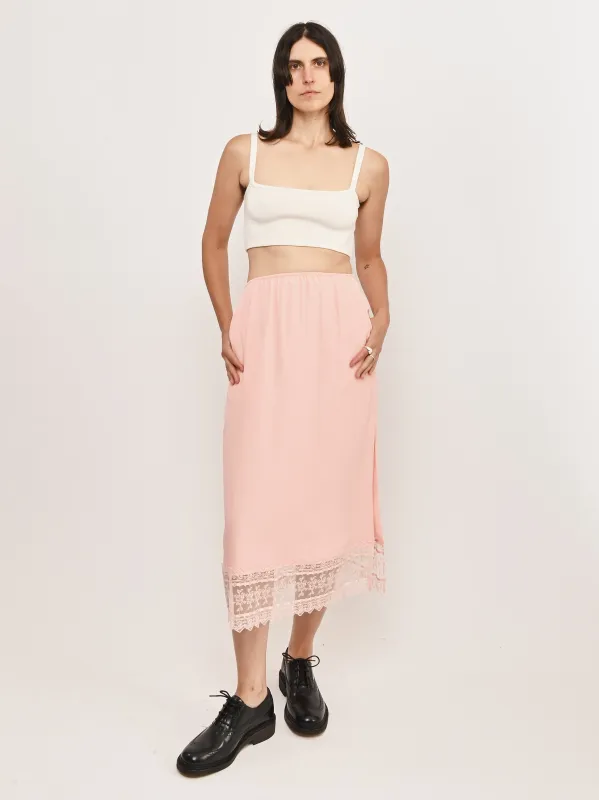 Peach Ribbon Trim Easy Skirt sold by Frances May Houseline