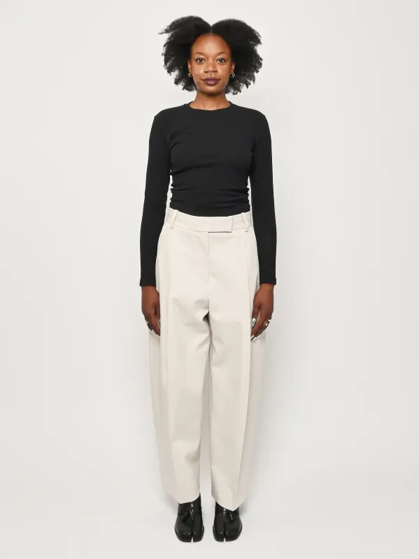 Chalk Nasser Double Pleat Wide Leg Pant made by Studio Nicholson
