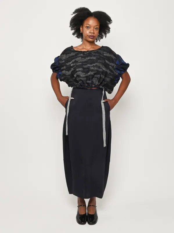 Darkest Navy Beni Round Skirt made by Studio Nicholson