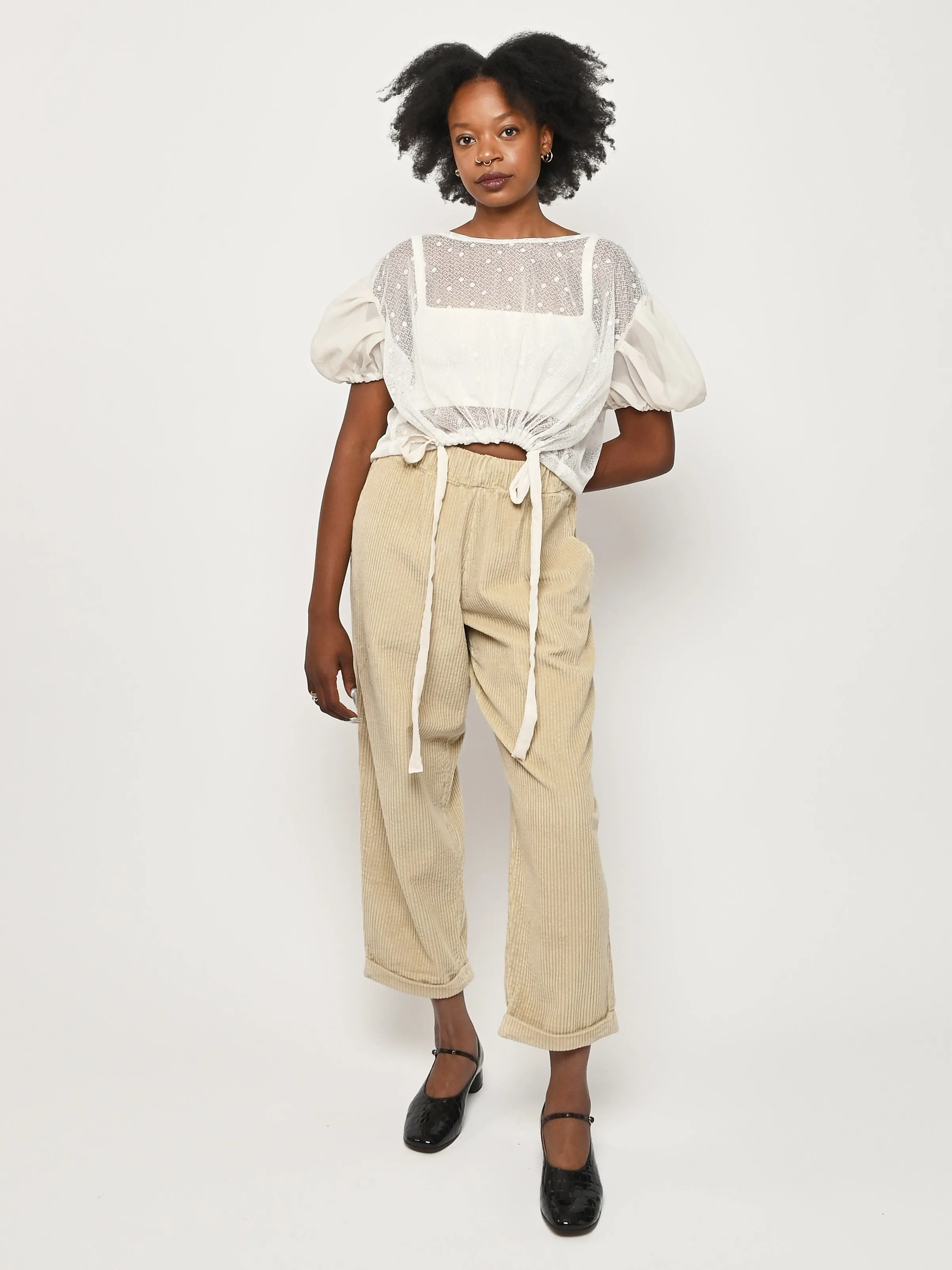 Cemento Velluto Paride Pant sold by Frances May Houseline