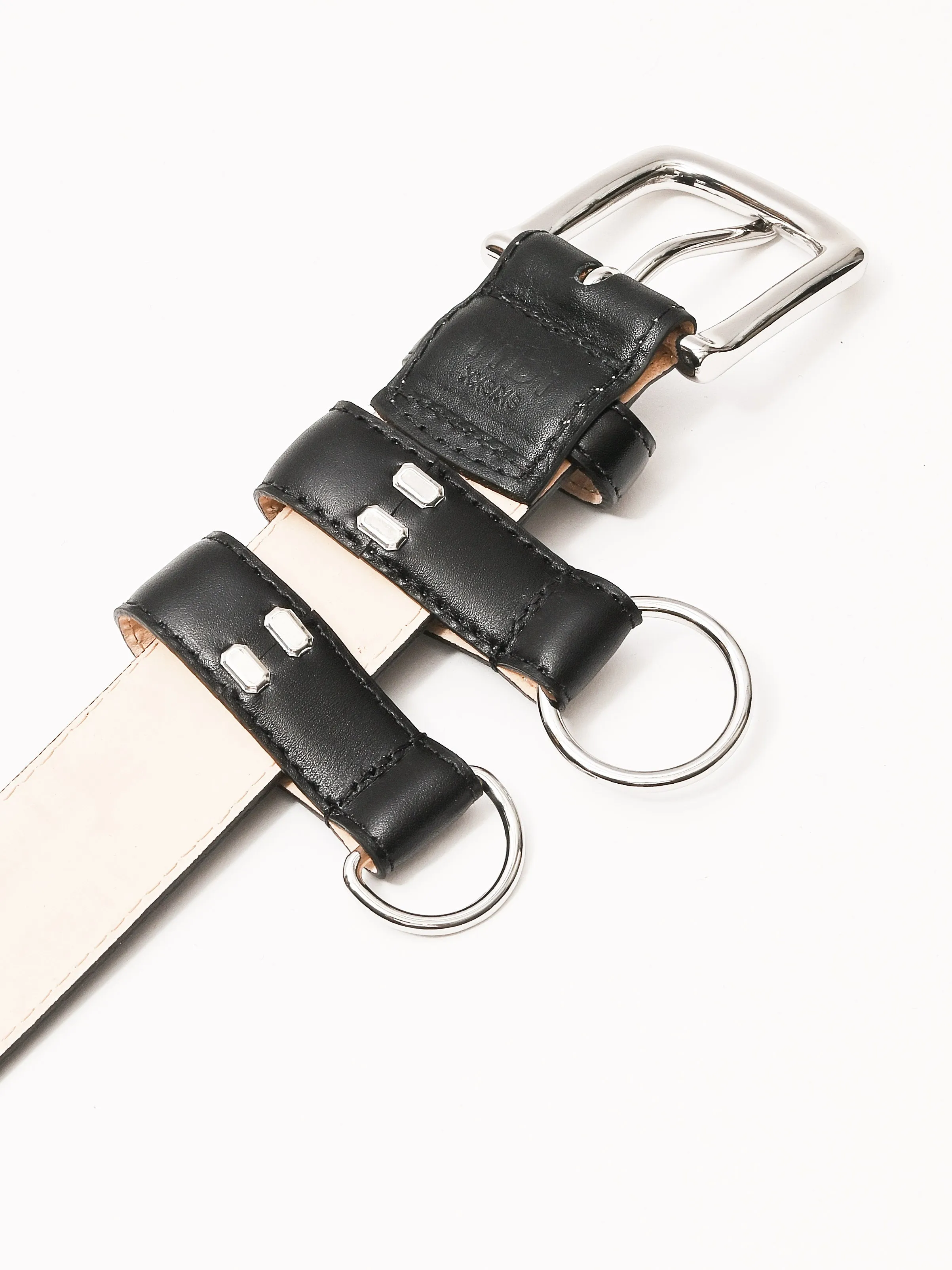 Black Classic Ring Hardware Leather Belt sold by Frances May Houseline product image thumbnail 3