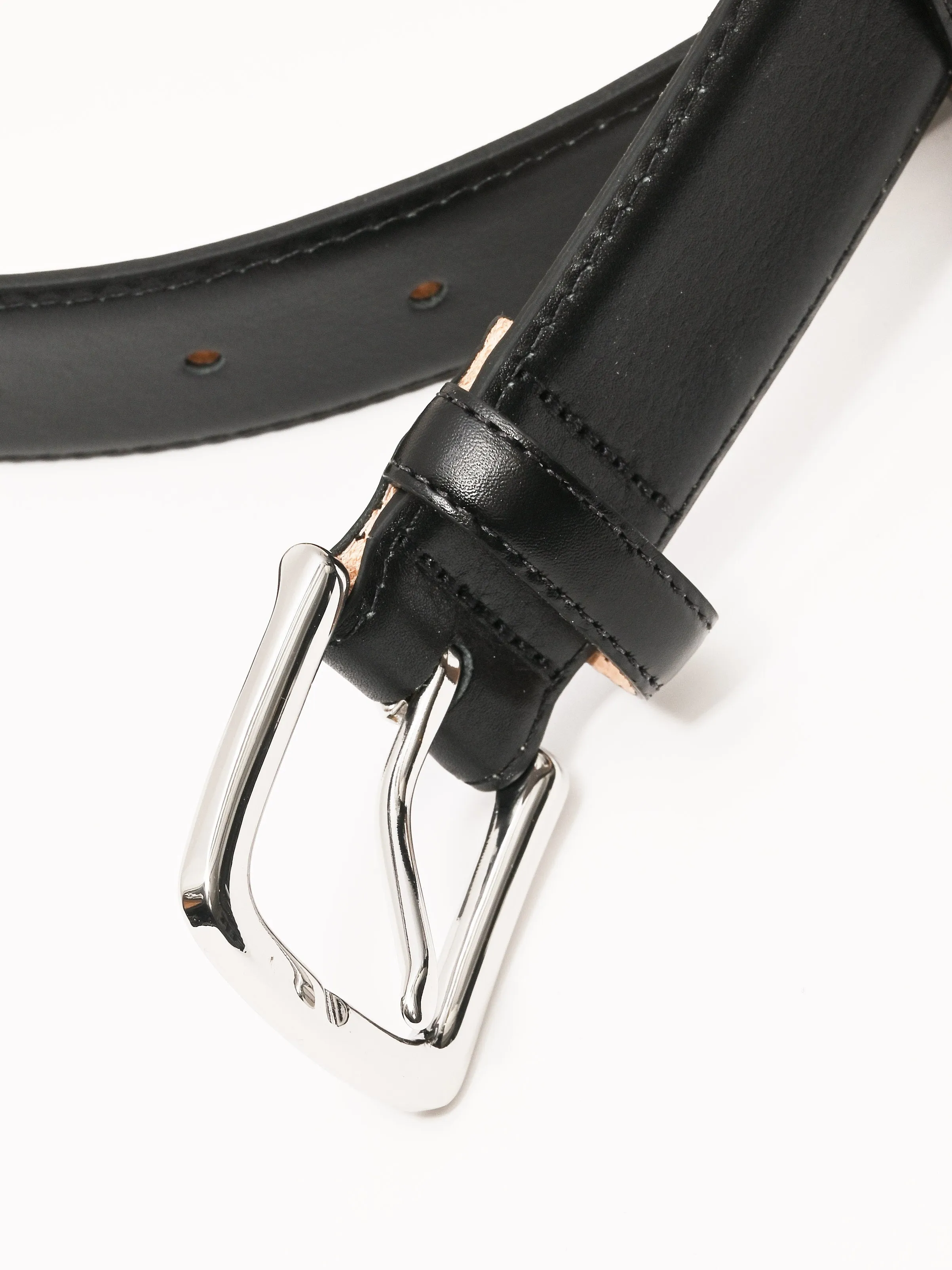 Black Classic Ring Hardware Leather Belt sold by Frances May Houseline product image thumbnail 4