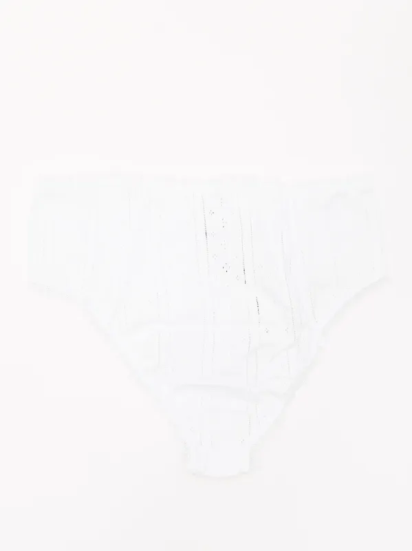 The Cozy Brief White Pointelle made by Frances May Houseline