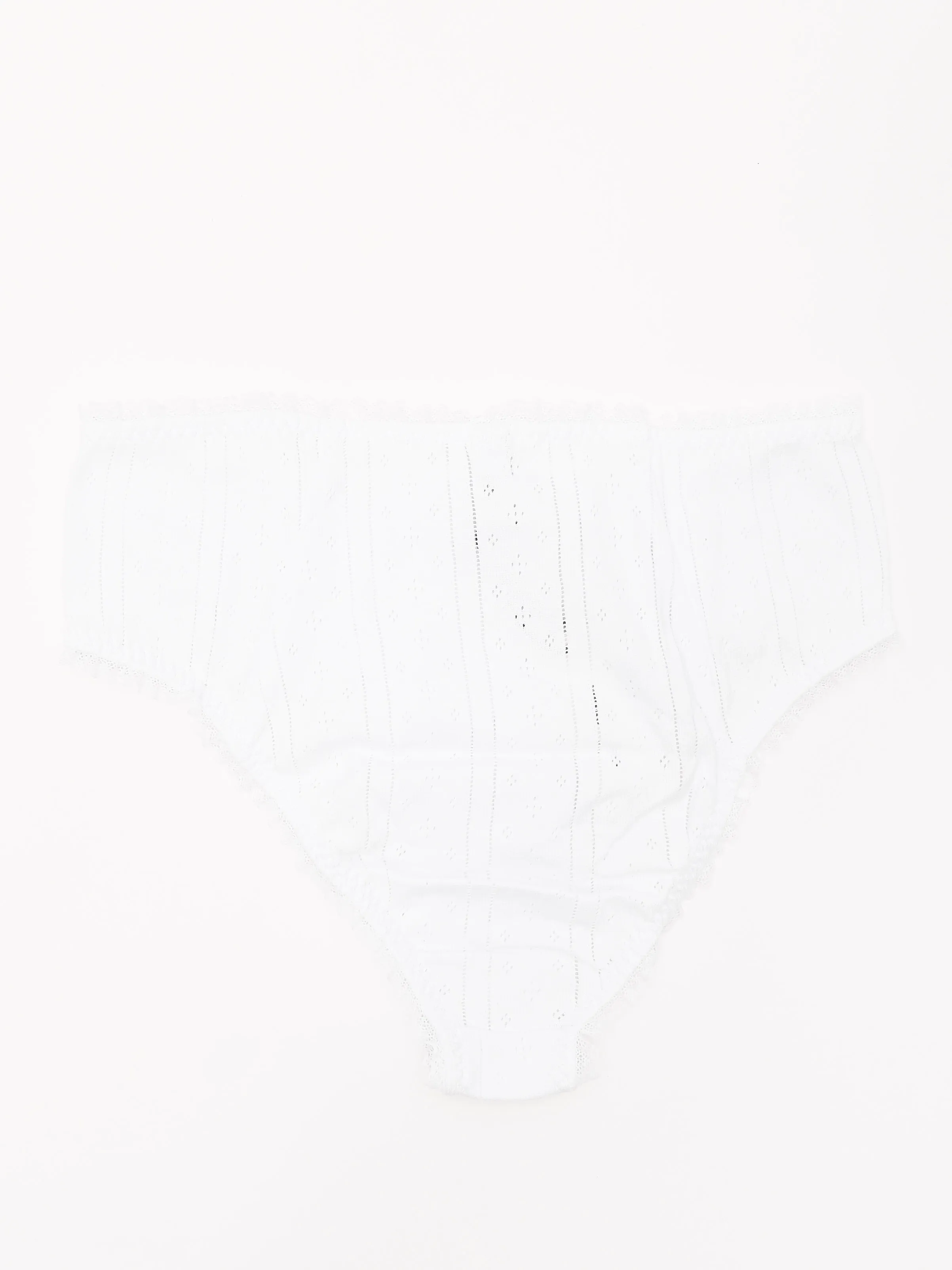The Cozy Brief White Pointelle sold by Frances May Houseline