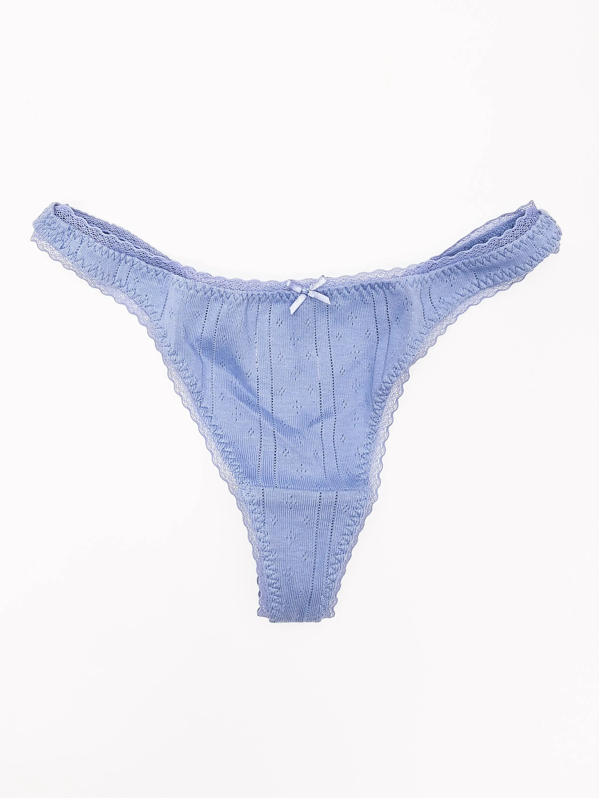 The Thong French Blue Pointelle sold by Frances May Houseline product image thumbnail 2