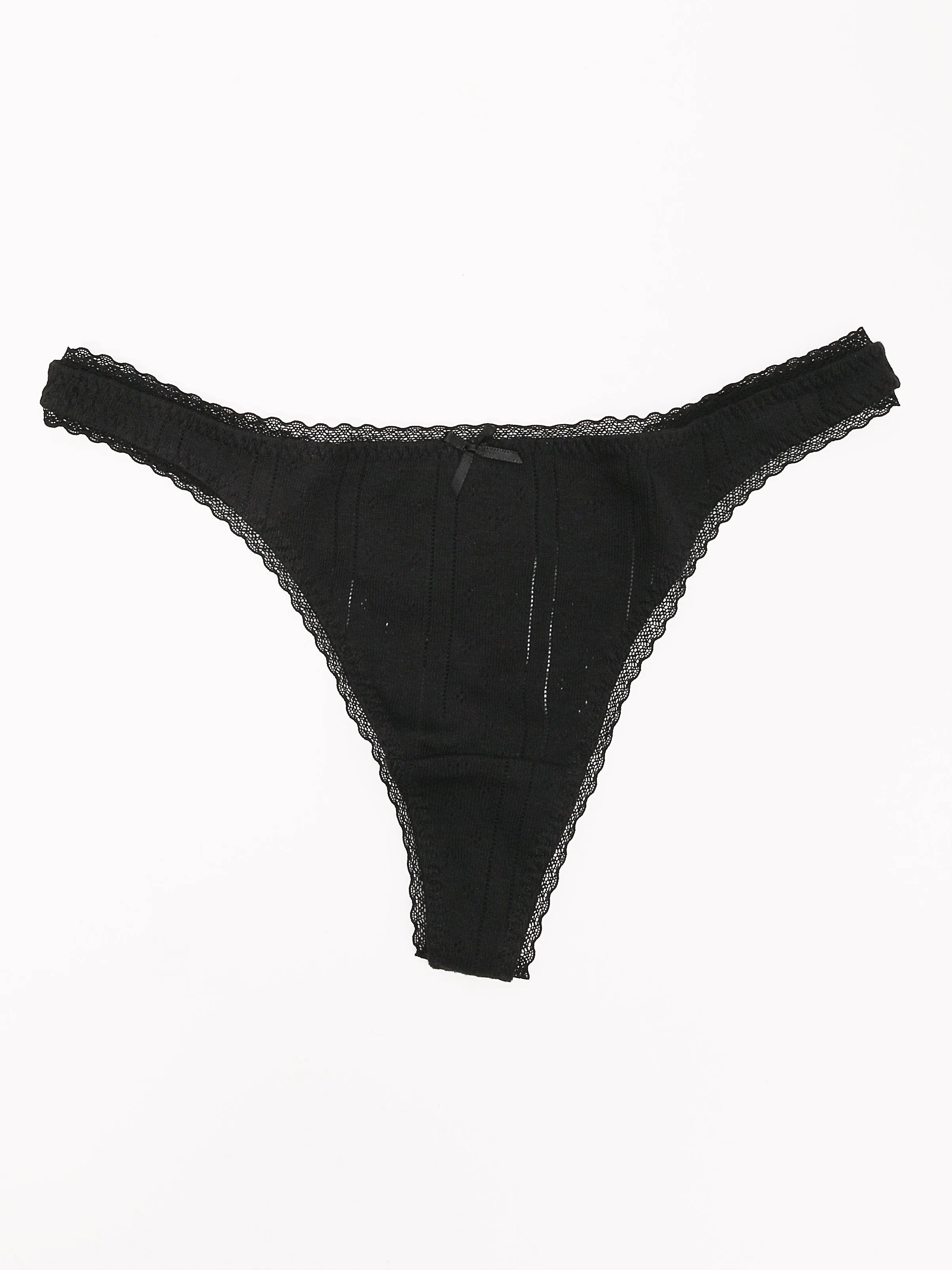 The Thong Black Pointelle sold by Frances May Houseline product image thumbnail 2
