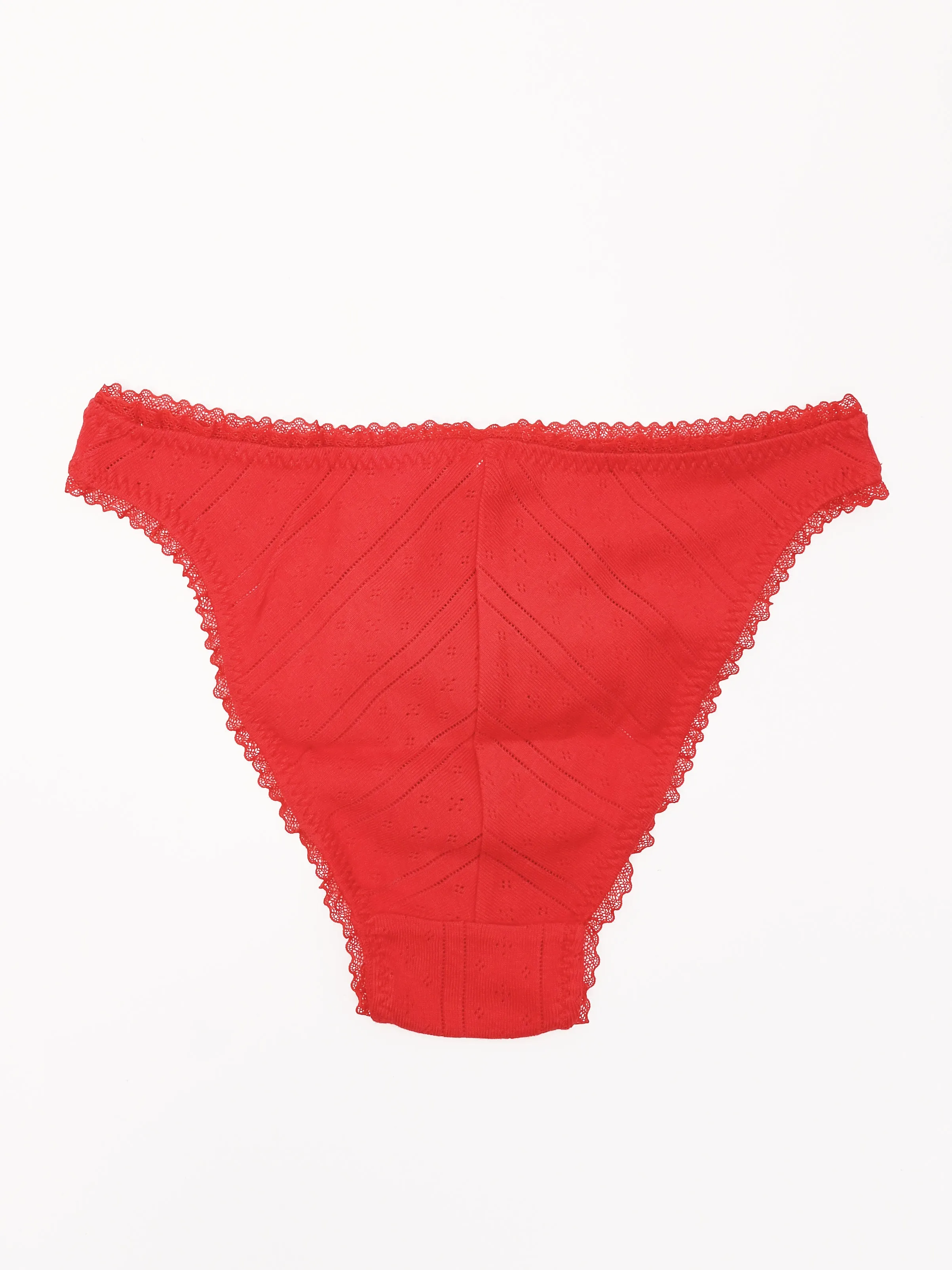 The High Rise Cherry Red Pointelle sold by Frances May Houseline