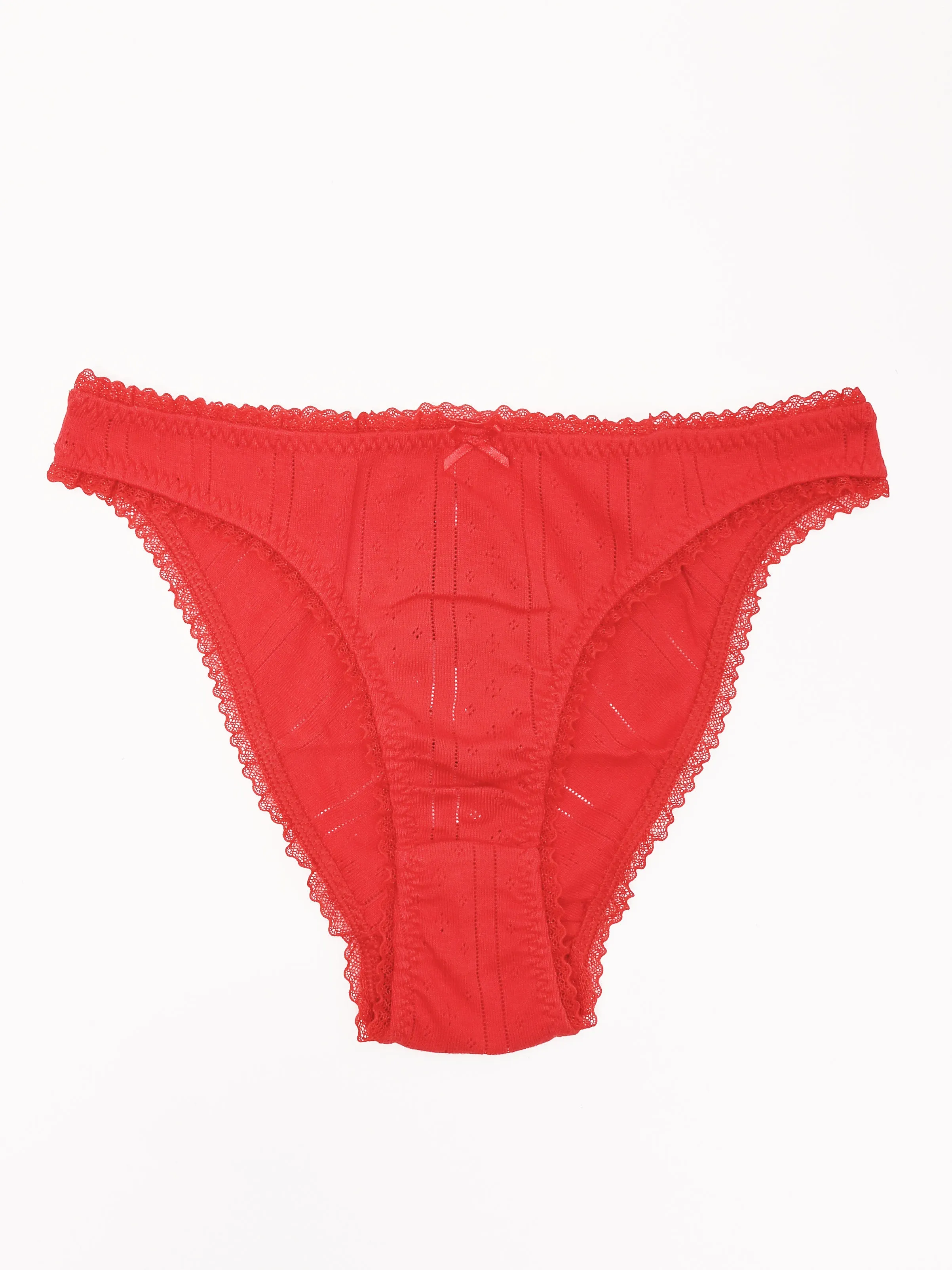 The High Rise Cherry Red Pointelle sold by Frances May Houseline product image thumbnail 2
