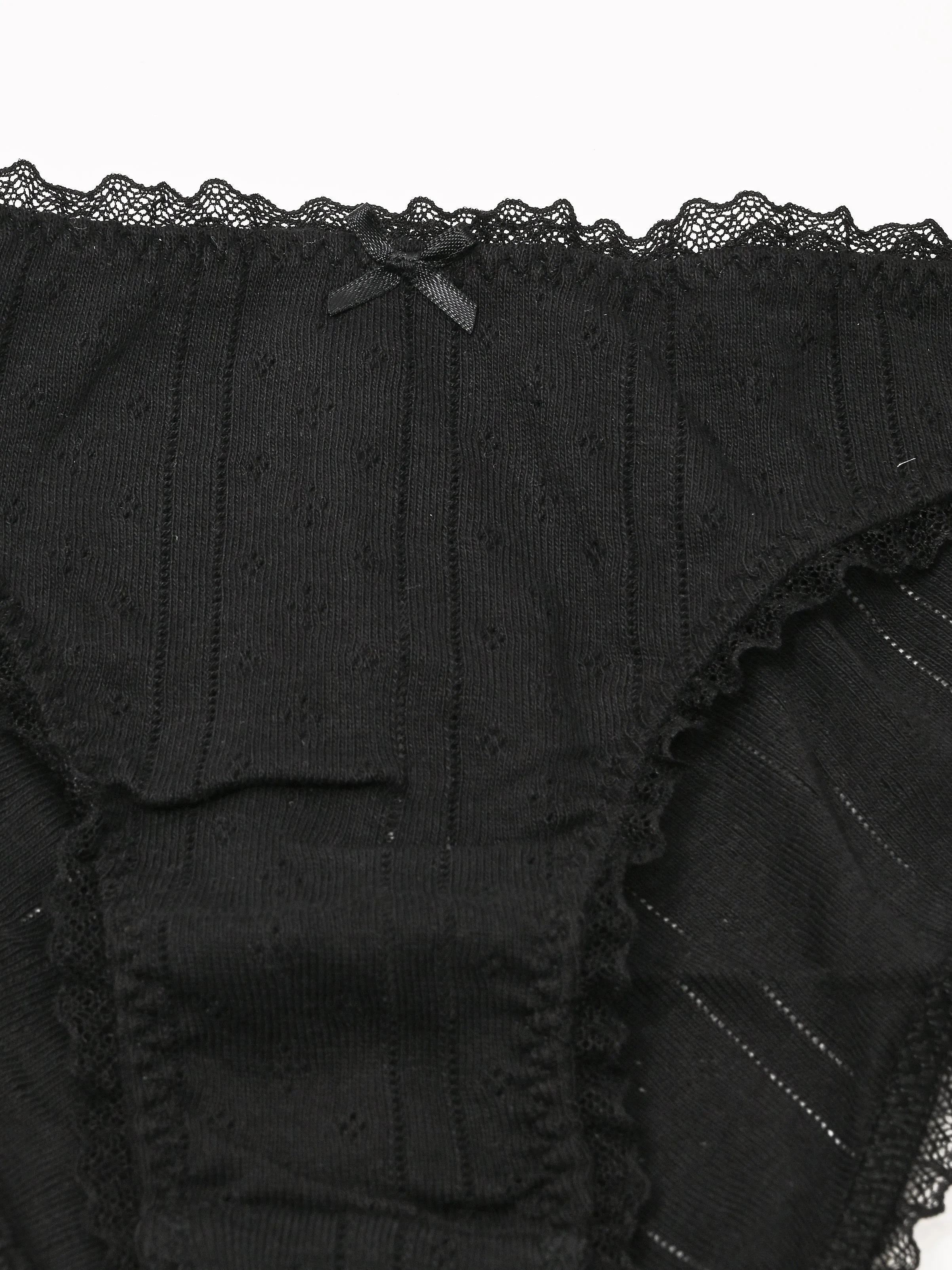 The High Rise Black Pointelle sold by Frances May Houseline product image thumbnail 3