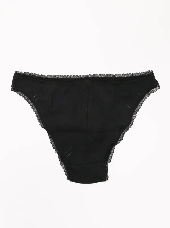 The High Rise Black Pointelle sold by Frances May Houseline