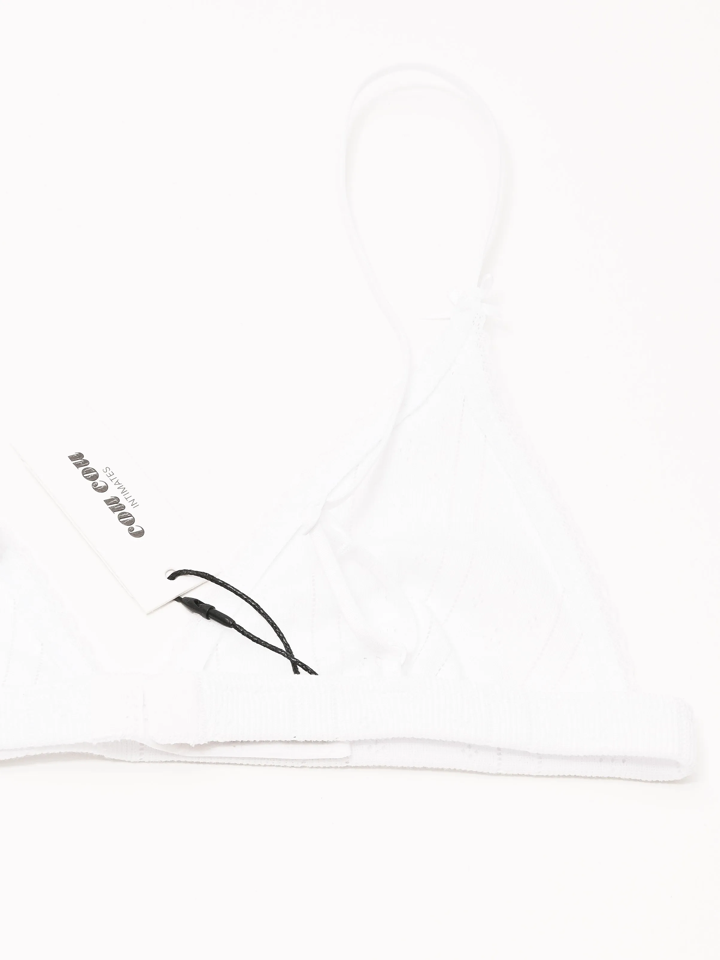 The Triangle Bralette White Pointelle sold by Frances May Houseline product image thumbnail 4