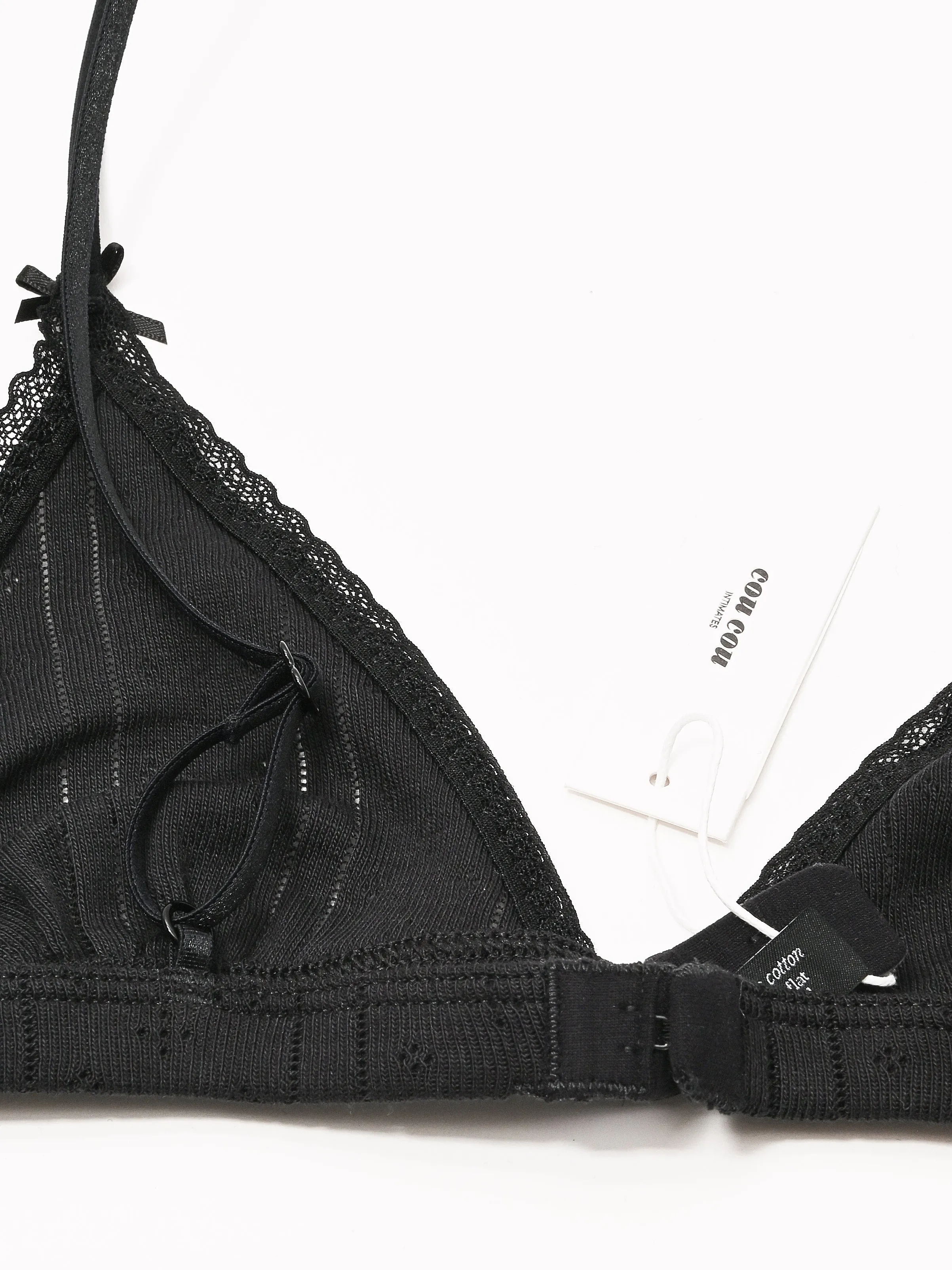 The Triangle Bralette Black Pointelle sold by Frances May Houseline product image thumbnail 4