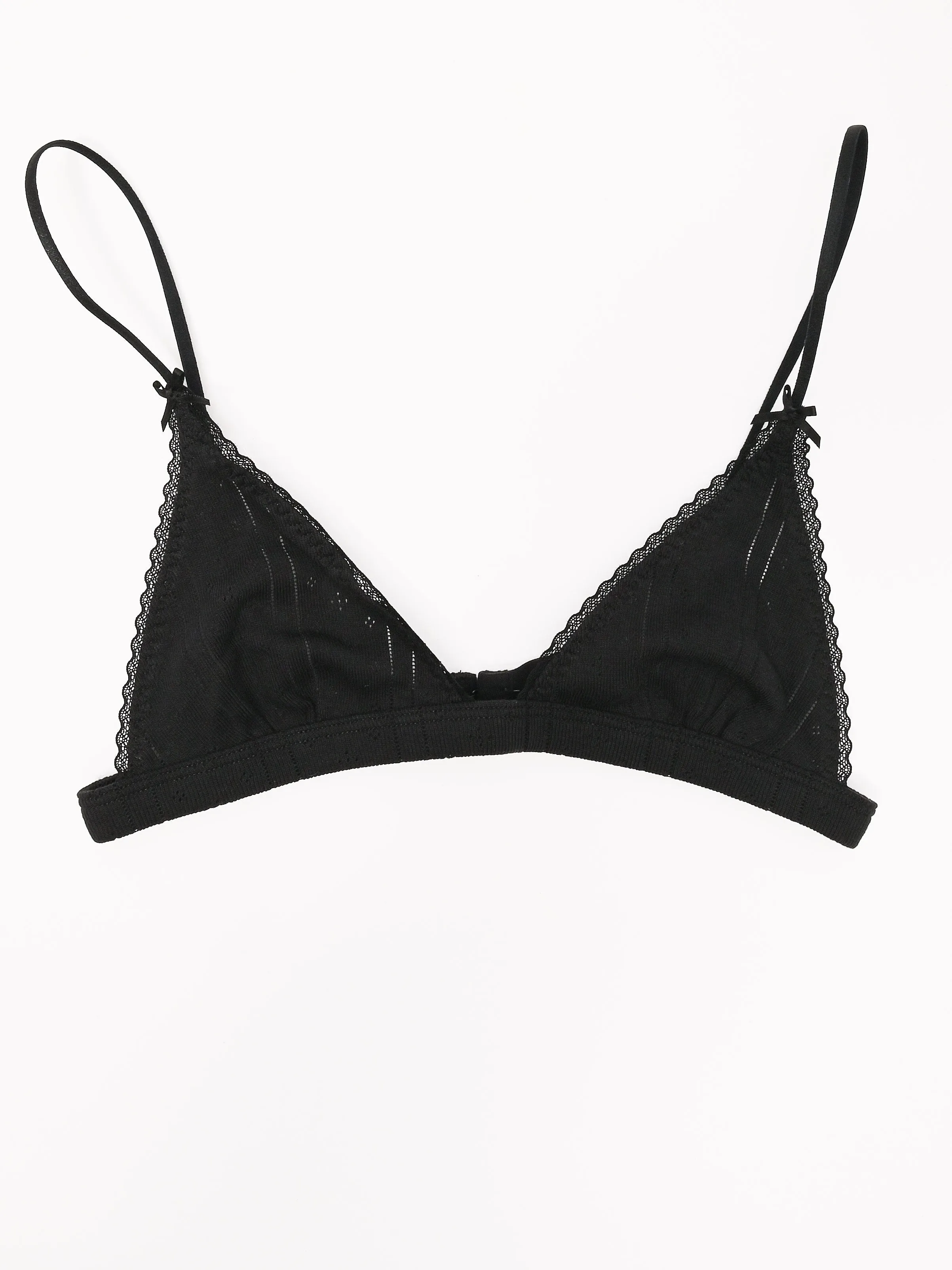 The Triangle Bralette Black Pointelle sold by Frances May Houseline product image thumbnail 2