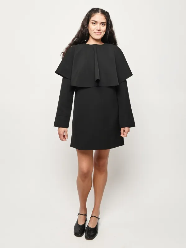 Black Light Twill Suiting Circle Collar Mini Dress sold by Frances May Houseline