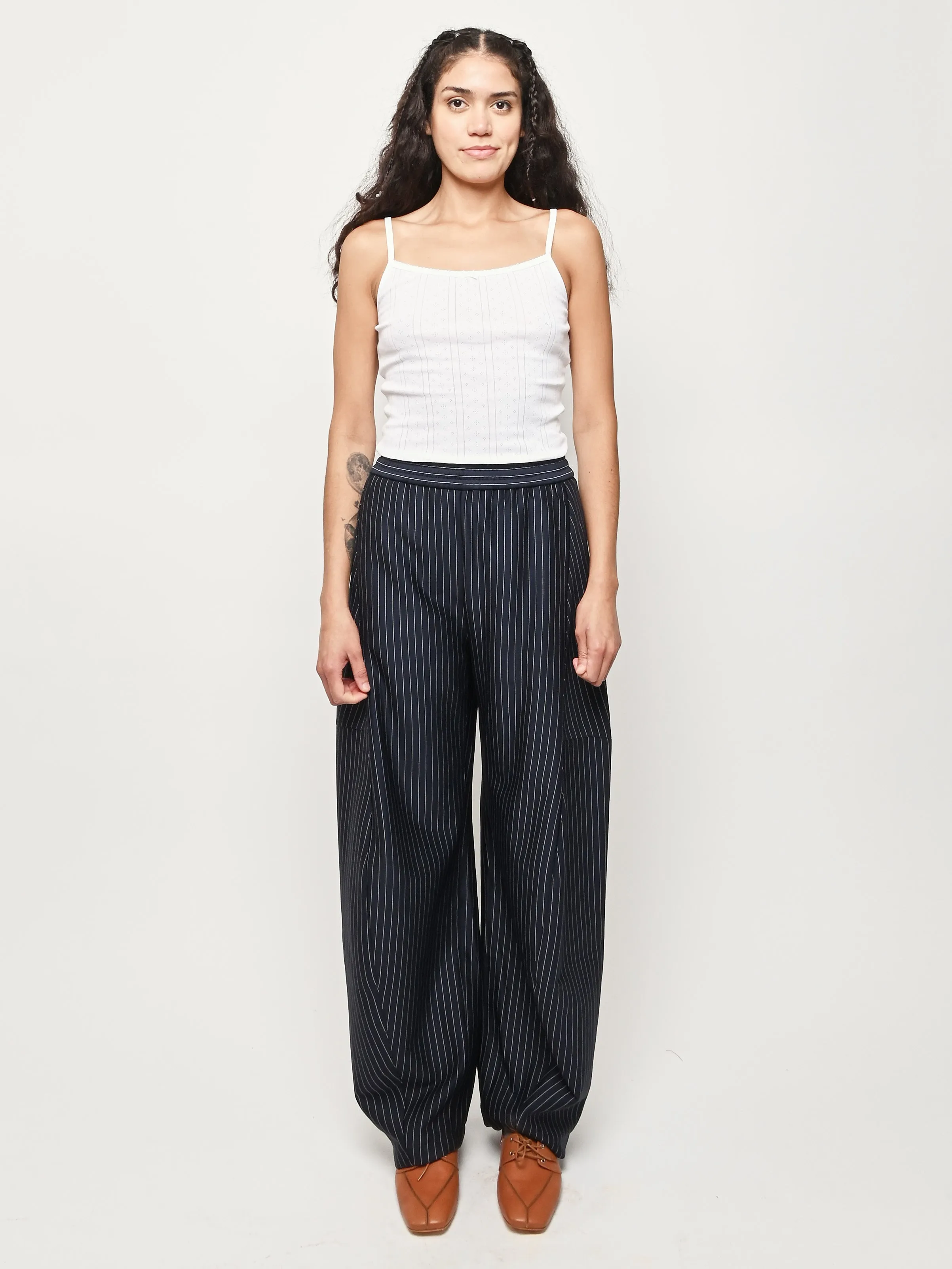 The Picot Tank Regular White Pointelle sold by Frances May Houseline