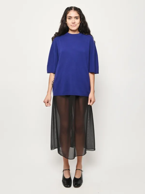 Ink Blue Washable Cashmere Oversized Easy T sold by Frances May Houseline
