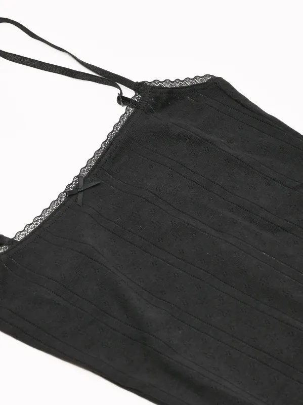 The Bodysuit Black Pointelle sold by Frances May Houseline