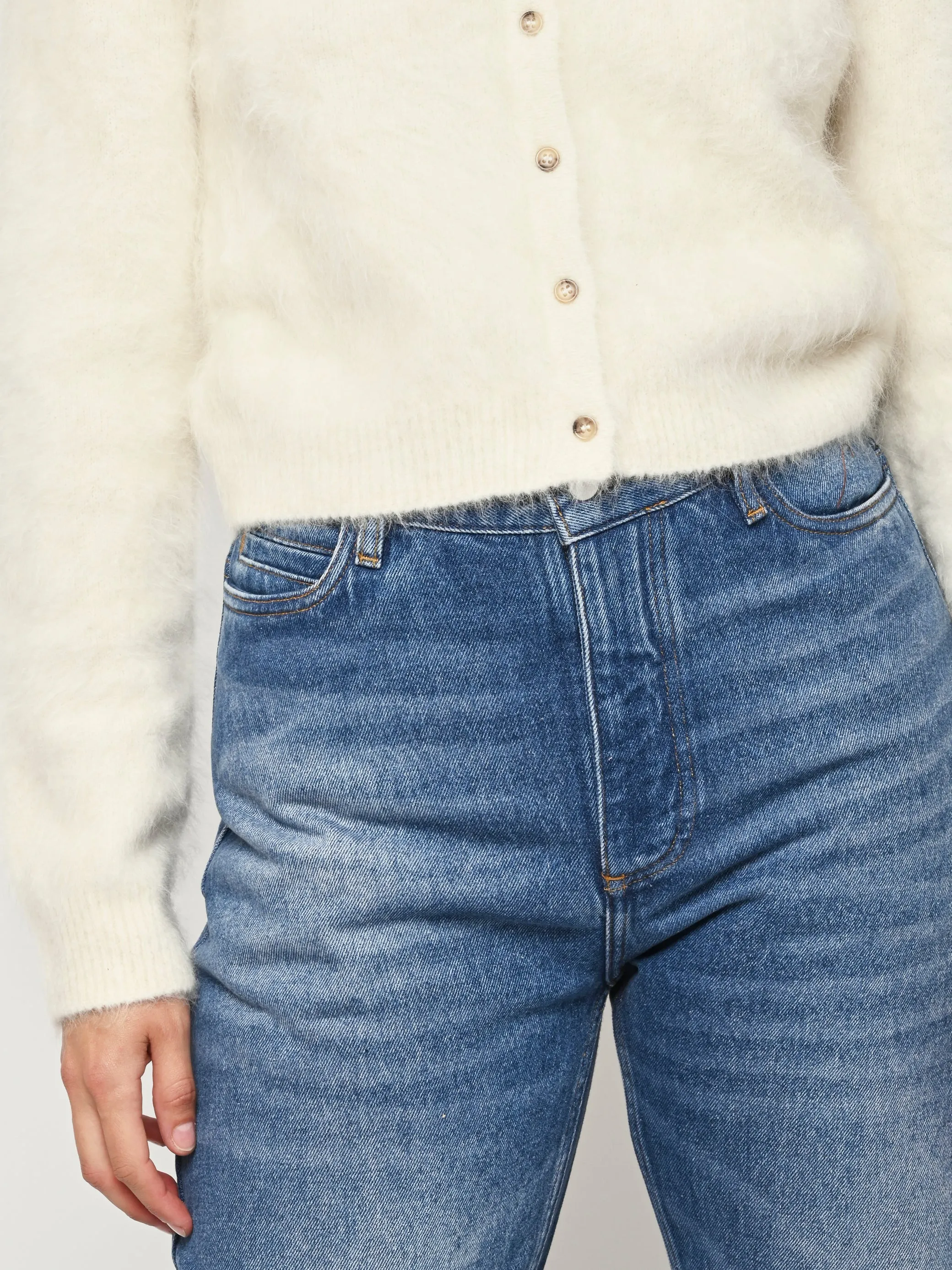 Feather White Alpaca Cardigan sold by Frances May Houseline product image thumbnail 4