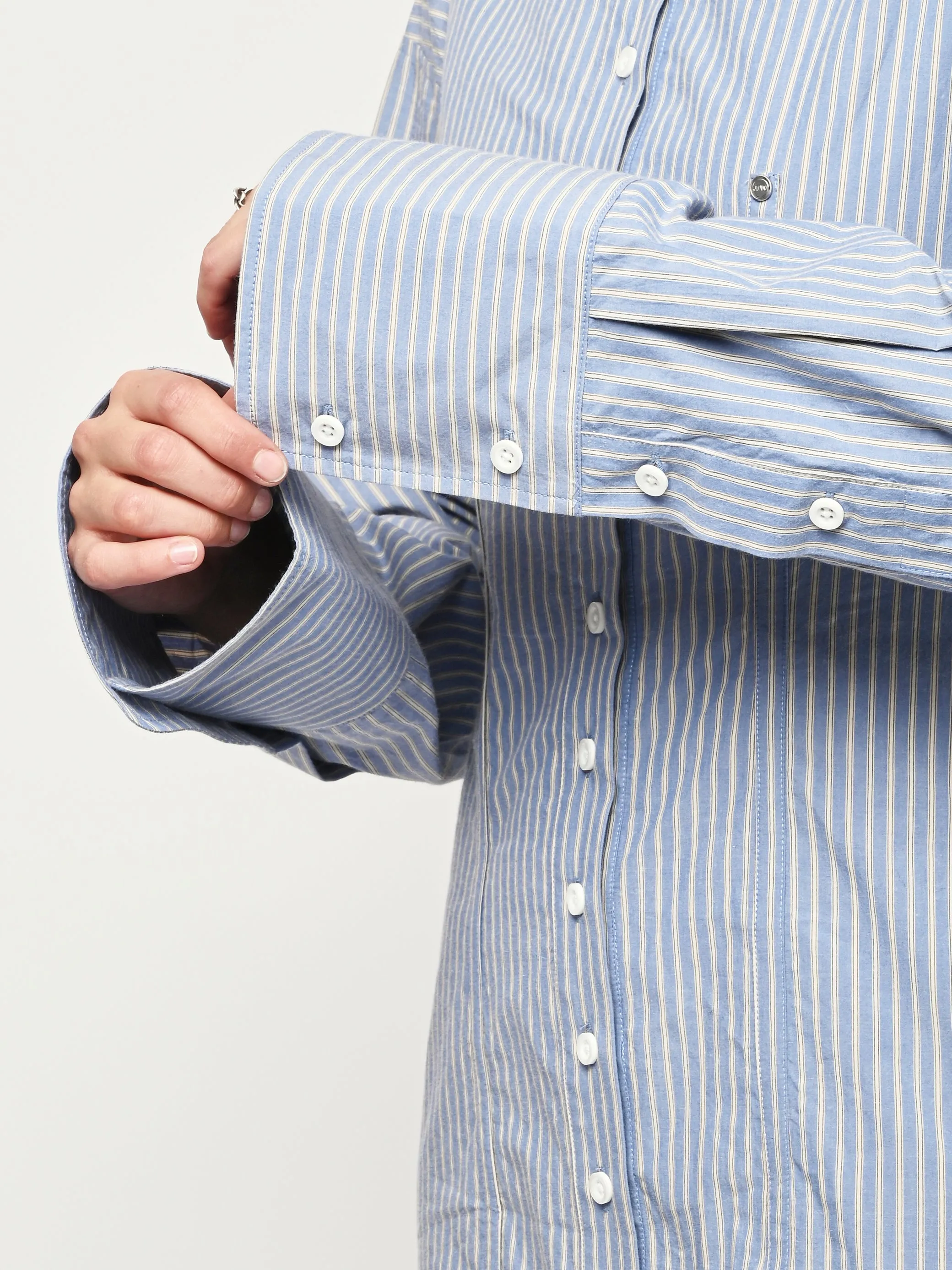 Blue Stripe Button Down Dress sold by Frances May Houseline product image thumbnail 5