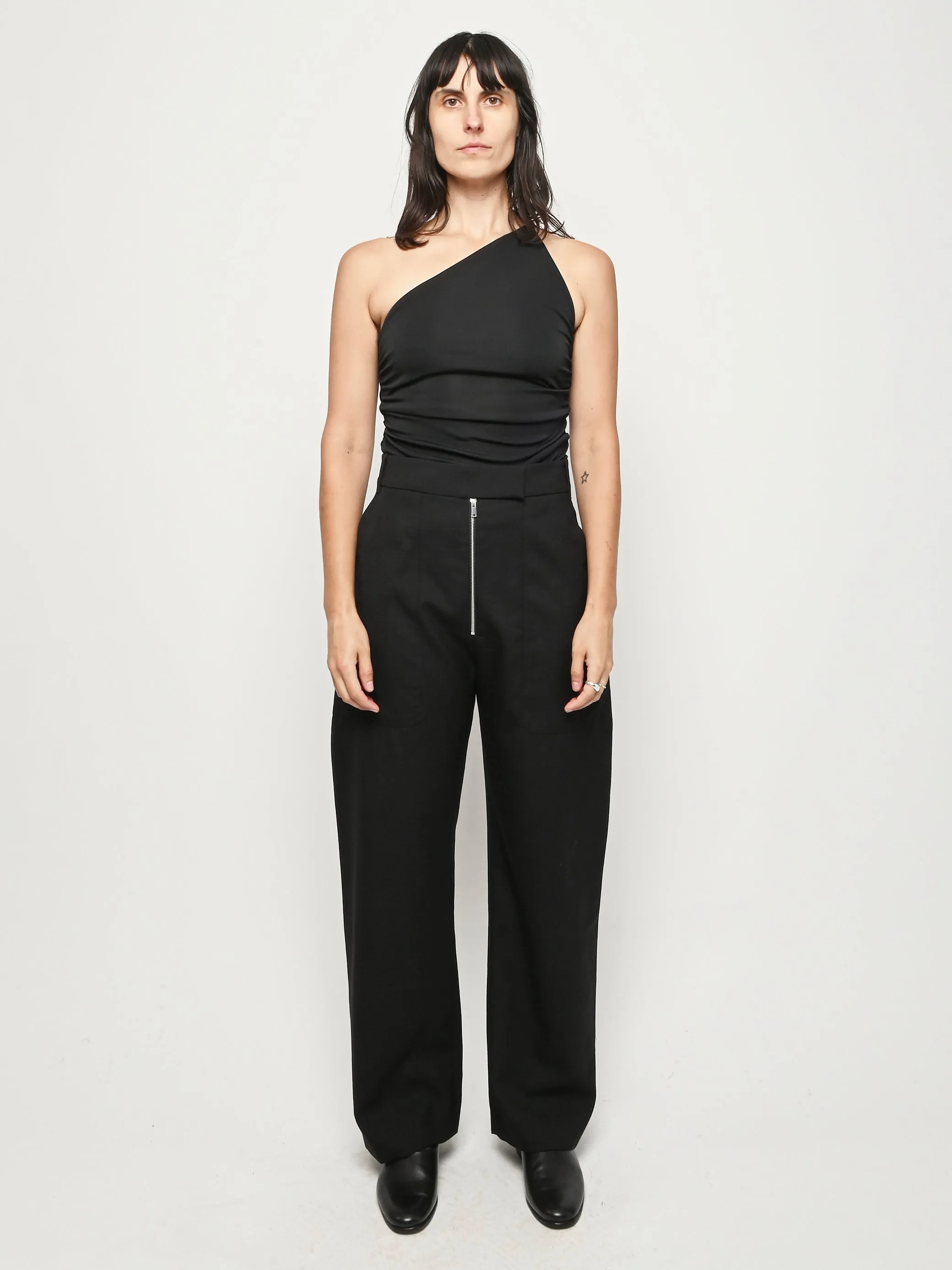 Black Pravin Zip Front Wide Leg Pants sold by Frances May Houseline