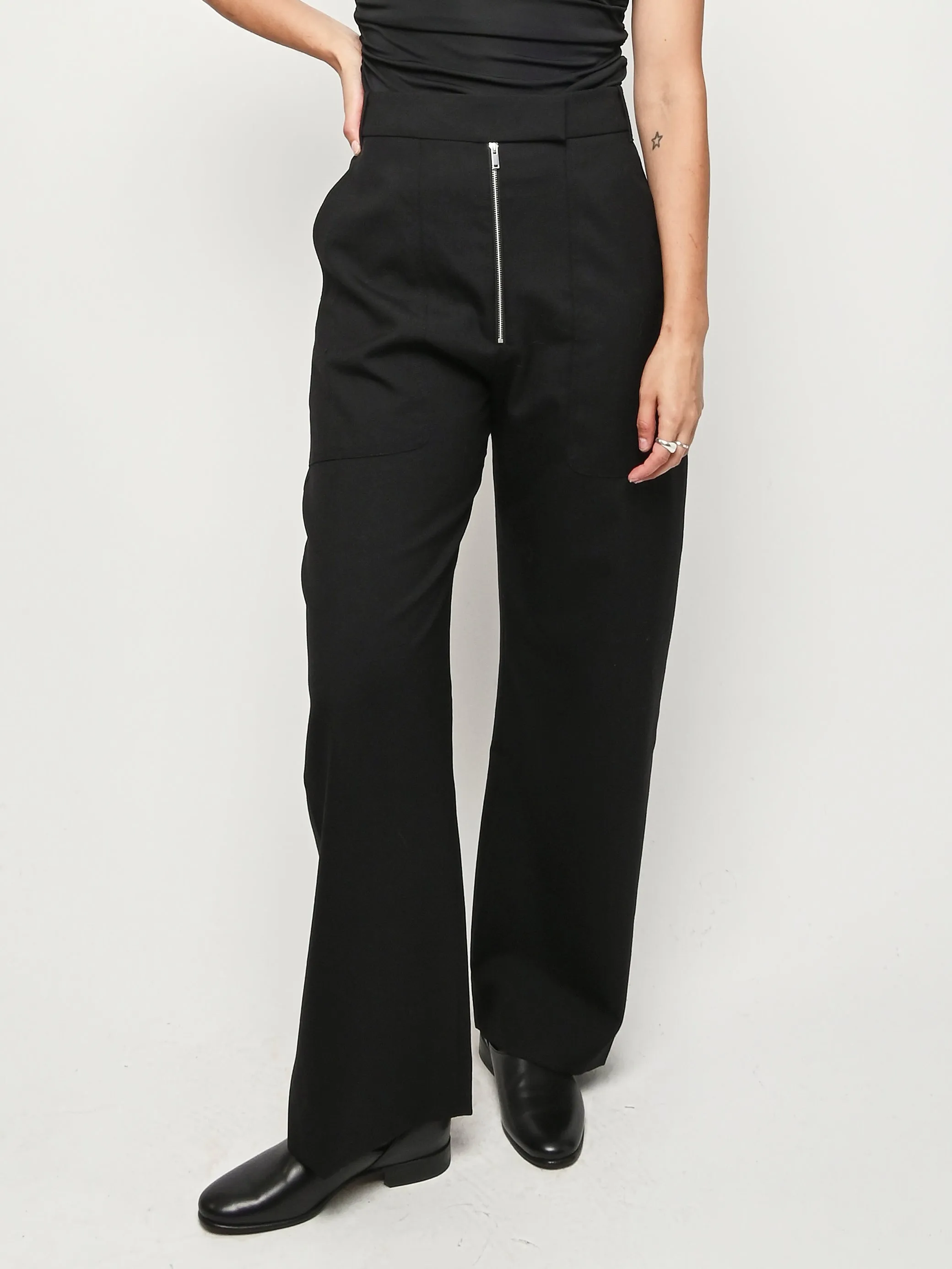Black Pravin Zip Front Wide Leg Pants sold by Frances May Houseline product image thumbnail 2