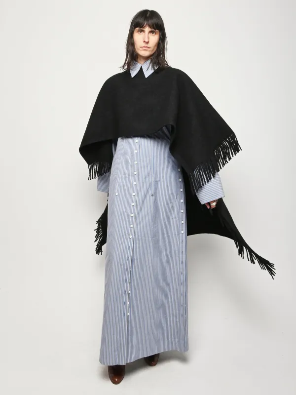 Black Fringe Poncho made by Toteme