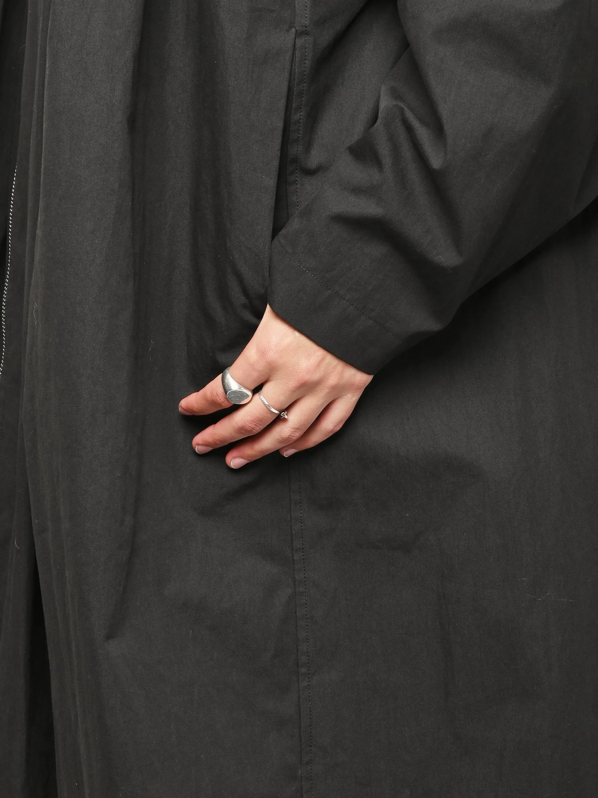Black Gathered Parachute Coat sold by Frances May Houseline product image thumbnail 5
