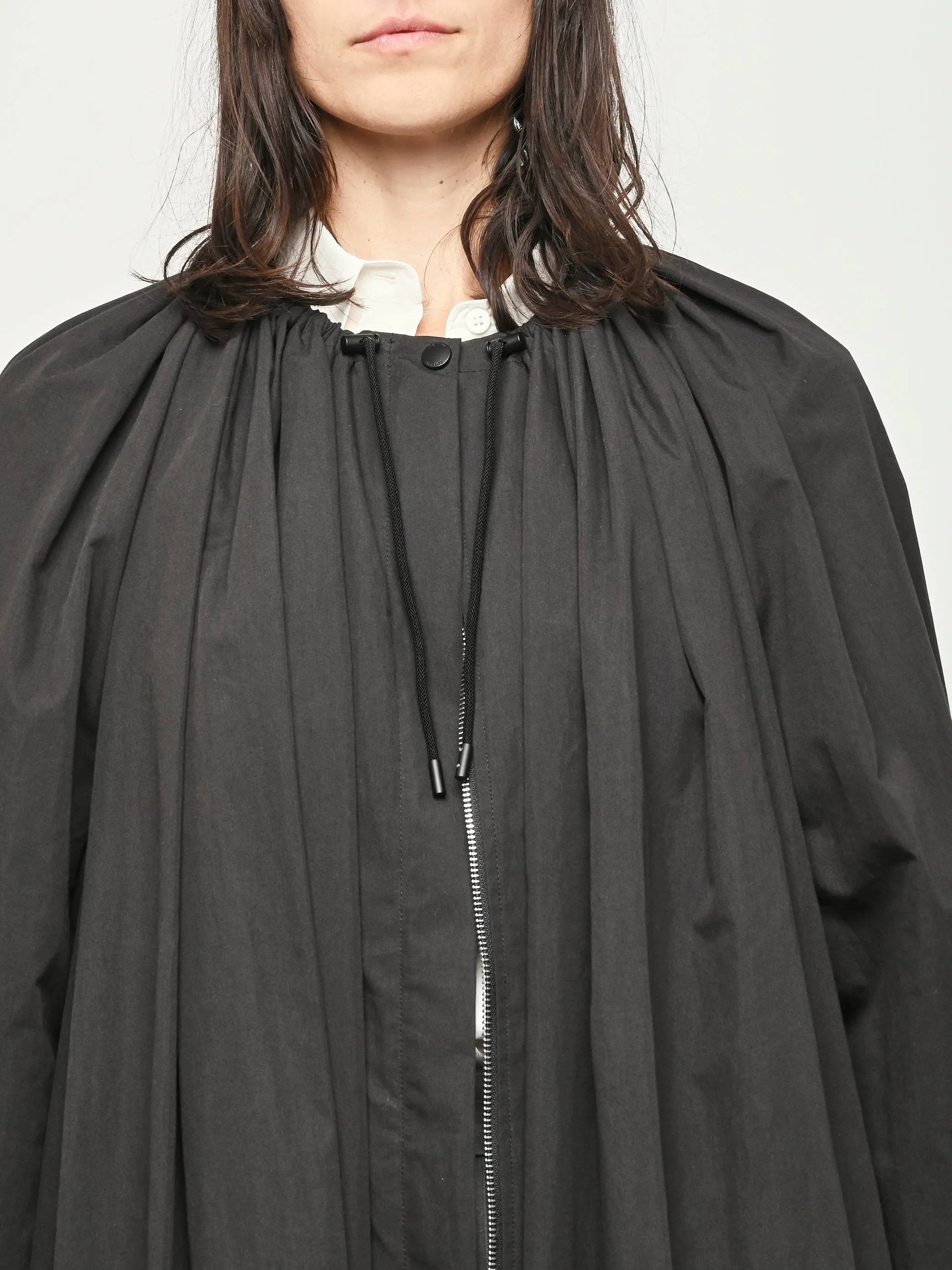 Black Gathered Parachute Coat sold by Frances May Houseline product image thumbnail 3