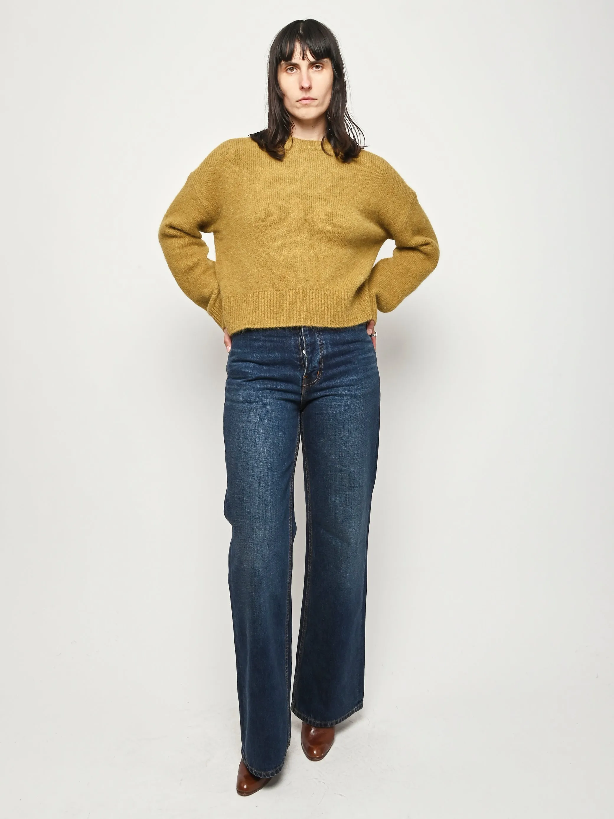 Mustard Henry Crewneck sold by Frances May Houseline