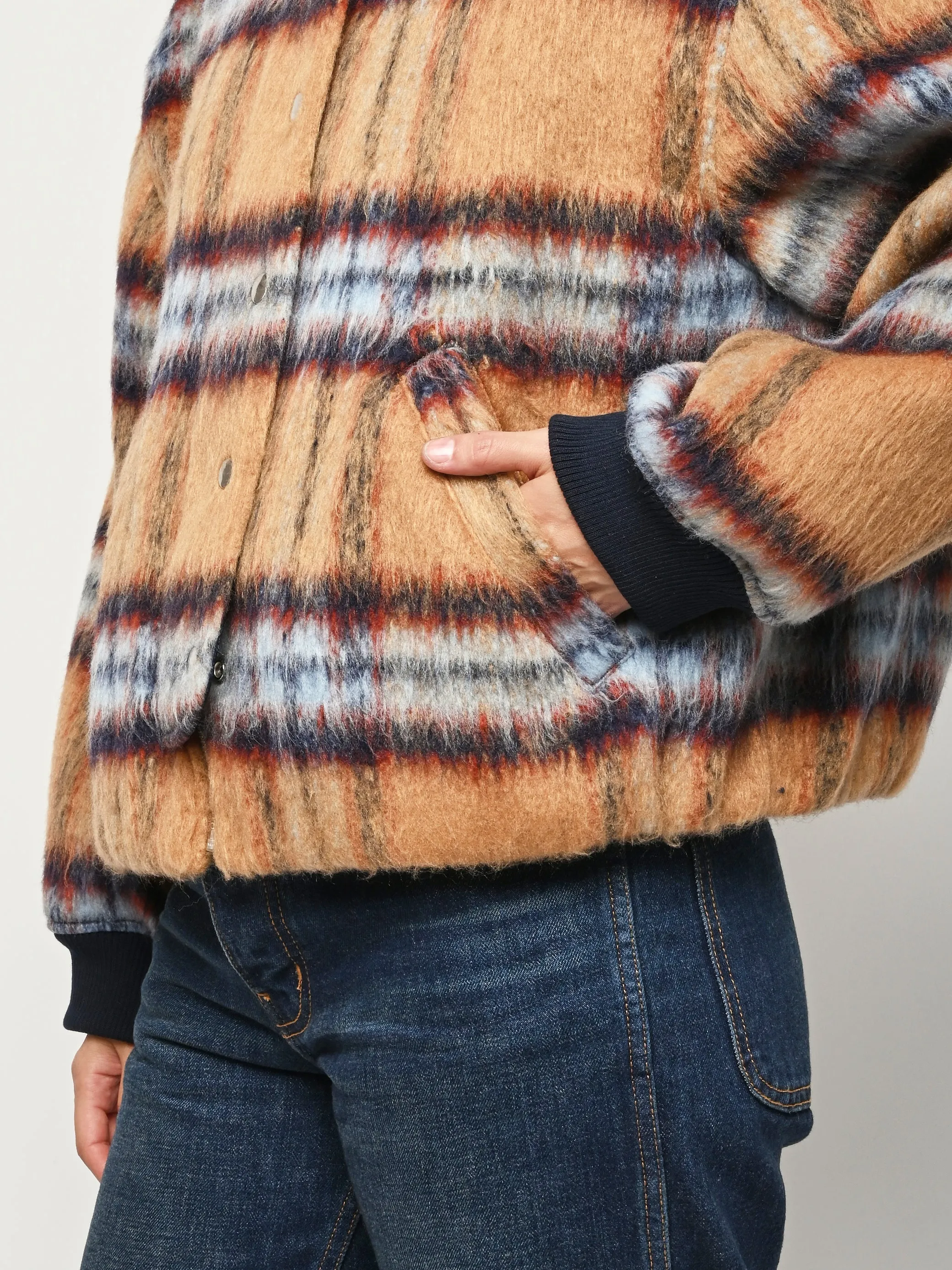 Camel Plaid Dover Jacket sold by Frances May Houseline product image thumbnail 3
