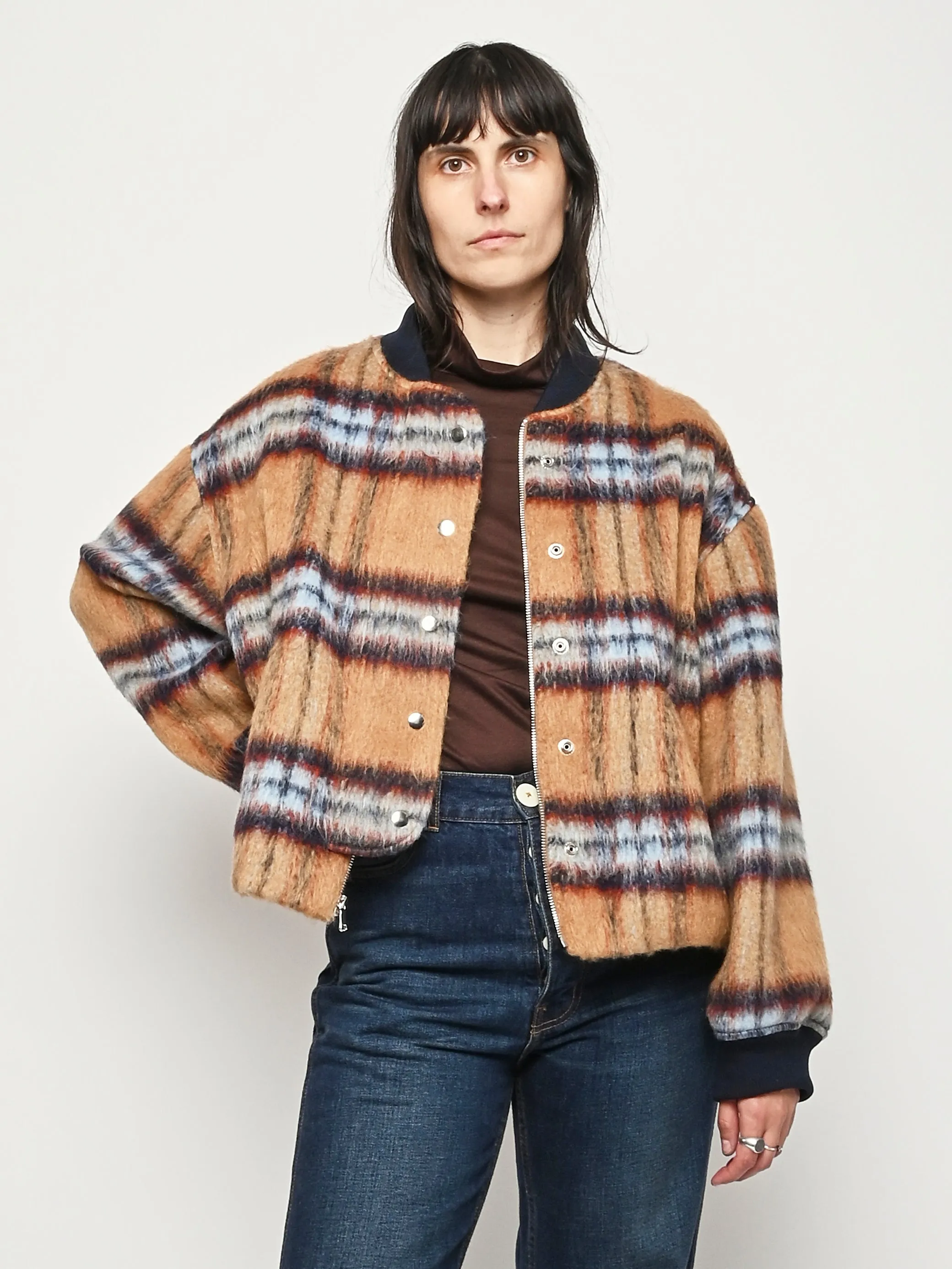 Camel Plaid Dover Jacket sold by Frances May Houseline product image thumbnail 2