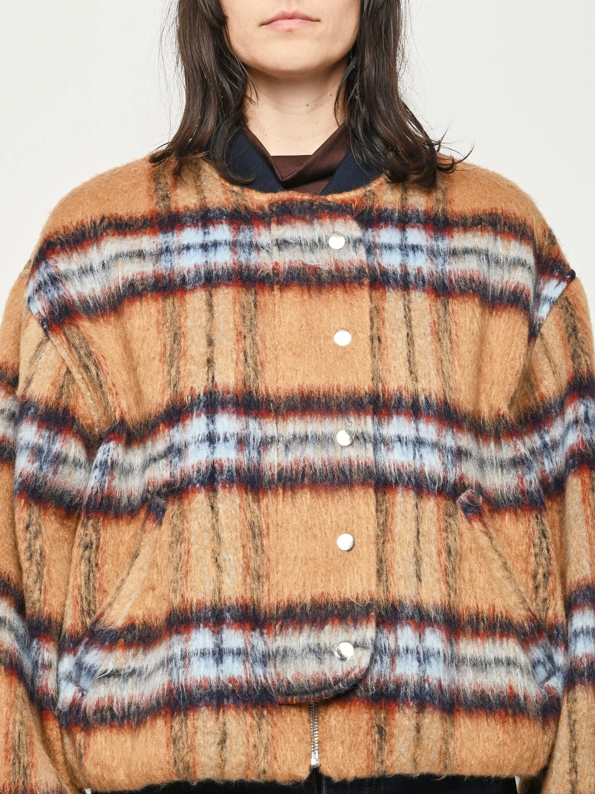 Camel Plaid Dover Jacket sold by Frances May Houseline product image thumbnail 4