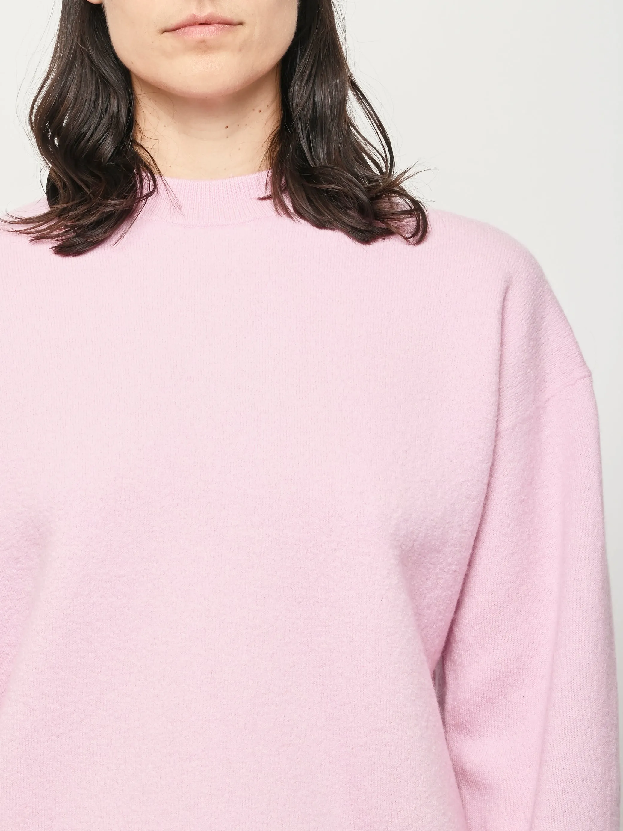 Pink Boiled Wool Crewneck Easy Pullover sold by Frances May Houseline product image thumbnail 3