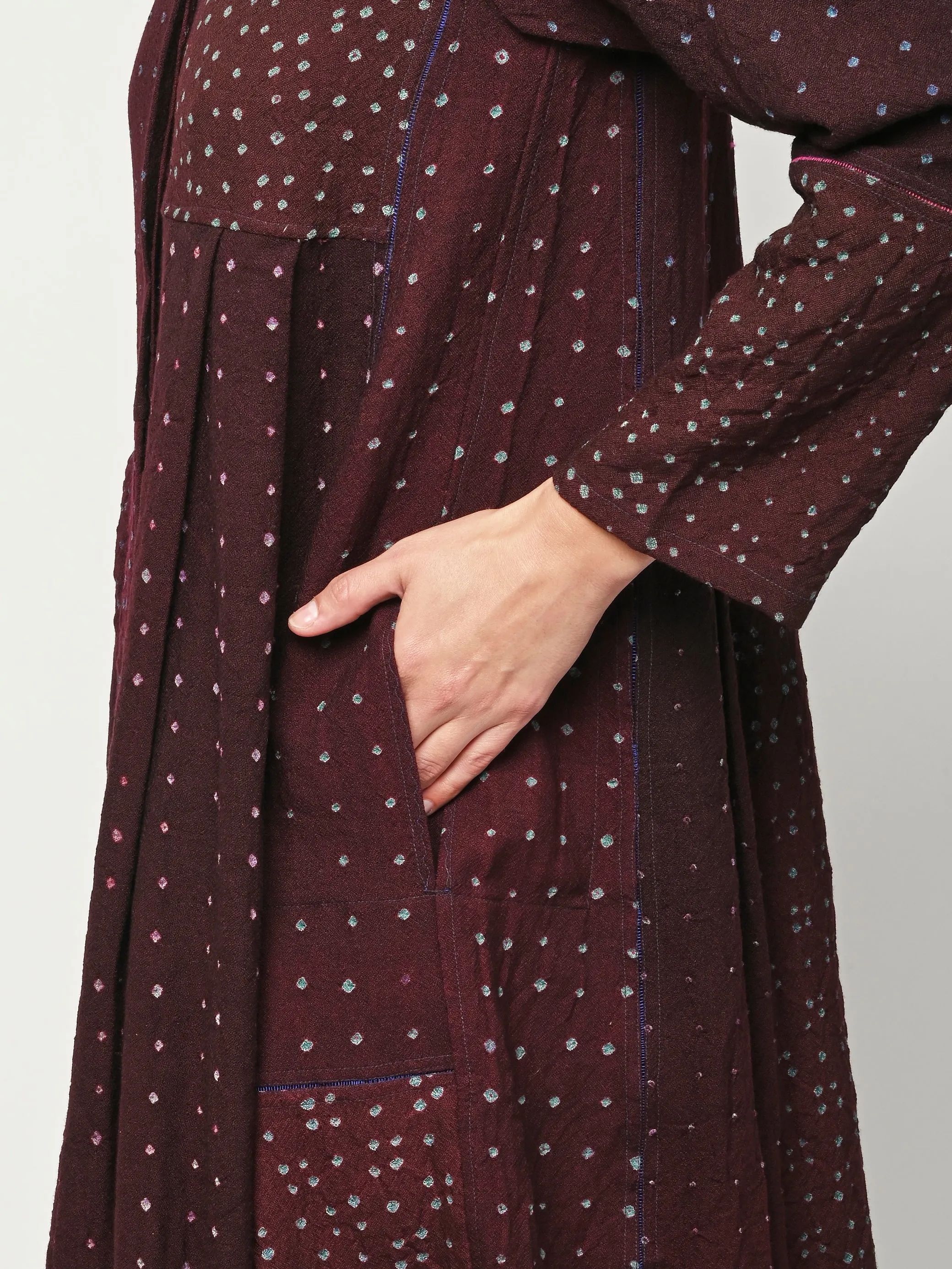 Burgundy Wool Dress sold by Frances May Houseline product image thumbnail 3