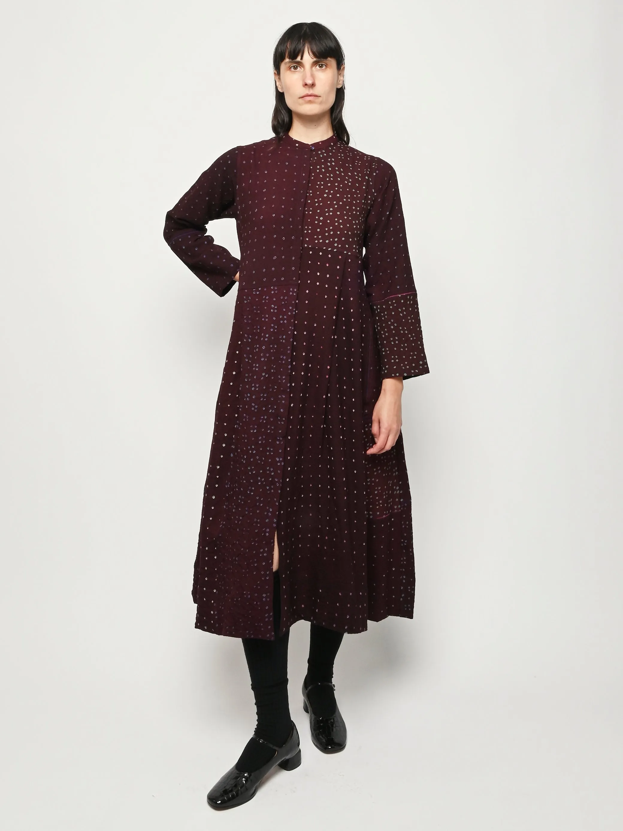 Burgundy Wool Dress sold by Frances May Houseline product image thumbnail 2