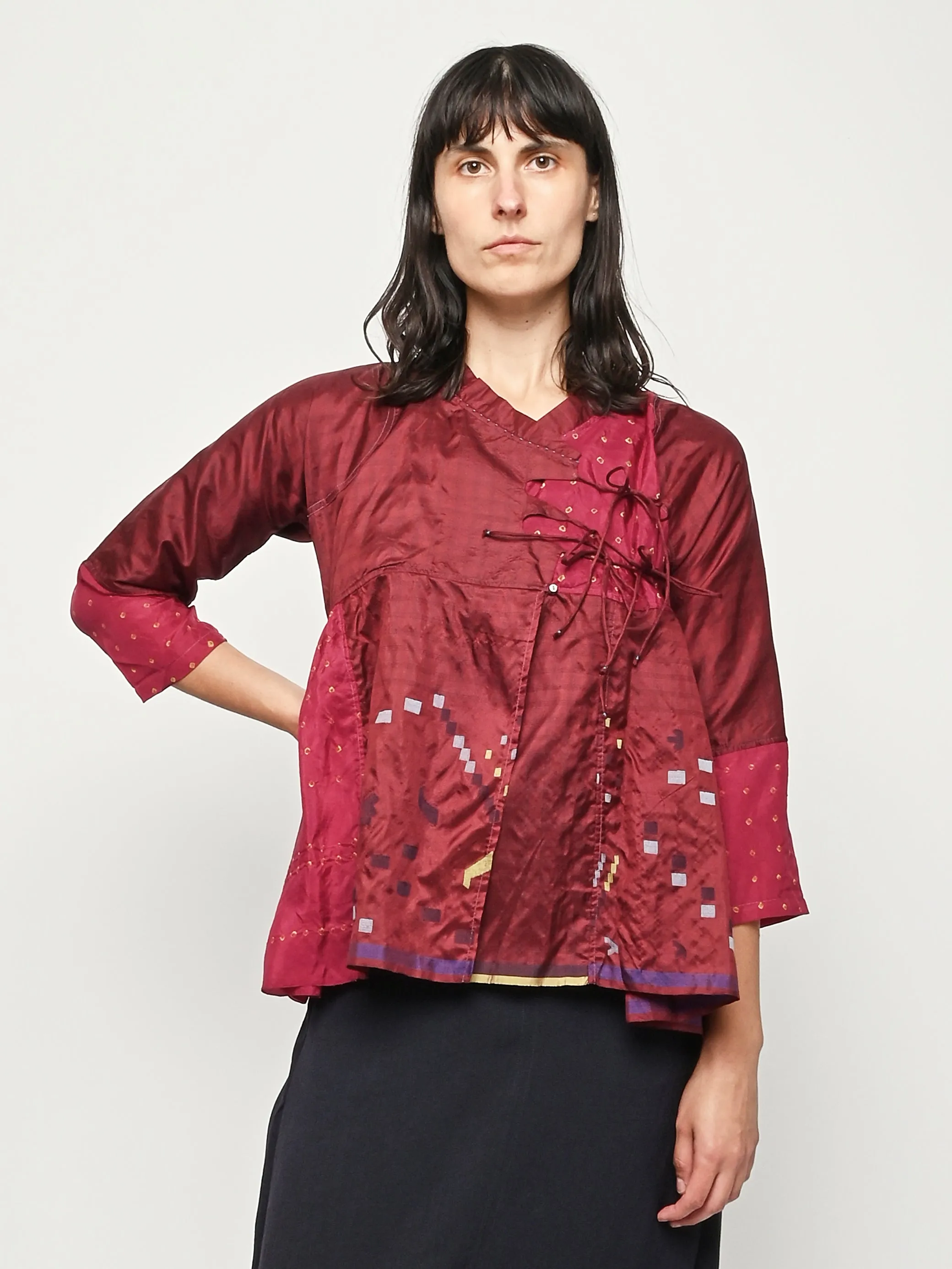 Red Silk Top sold by Frances May Houseline product image thumbnail 2