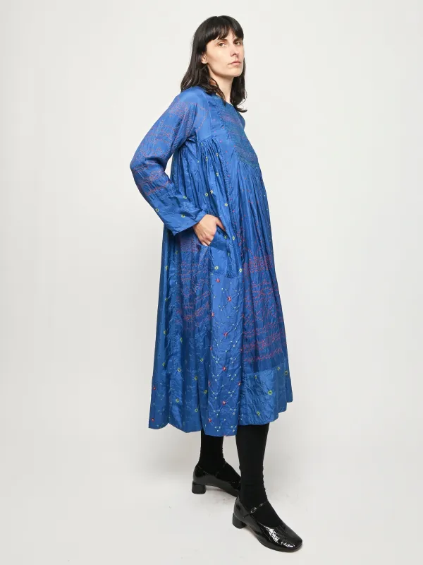 Blue Silk Dress made by INJIRI