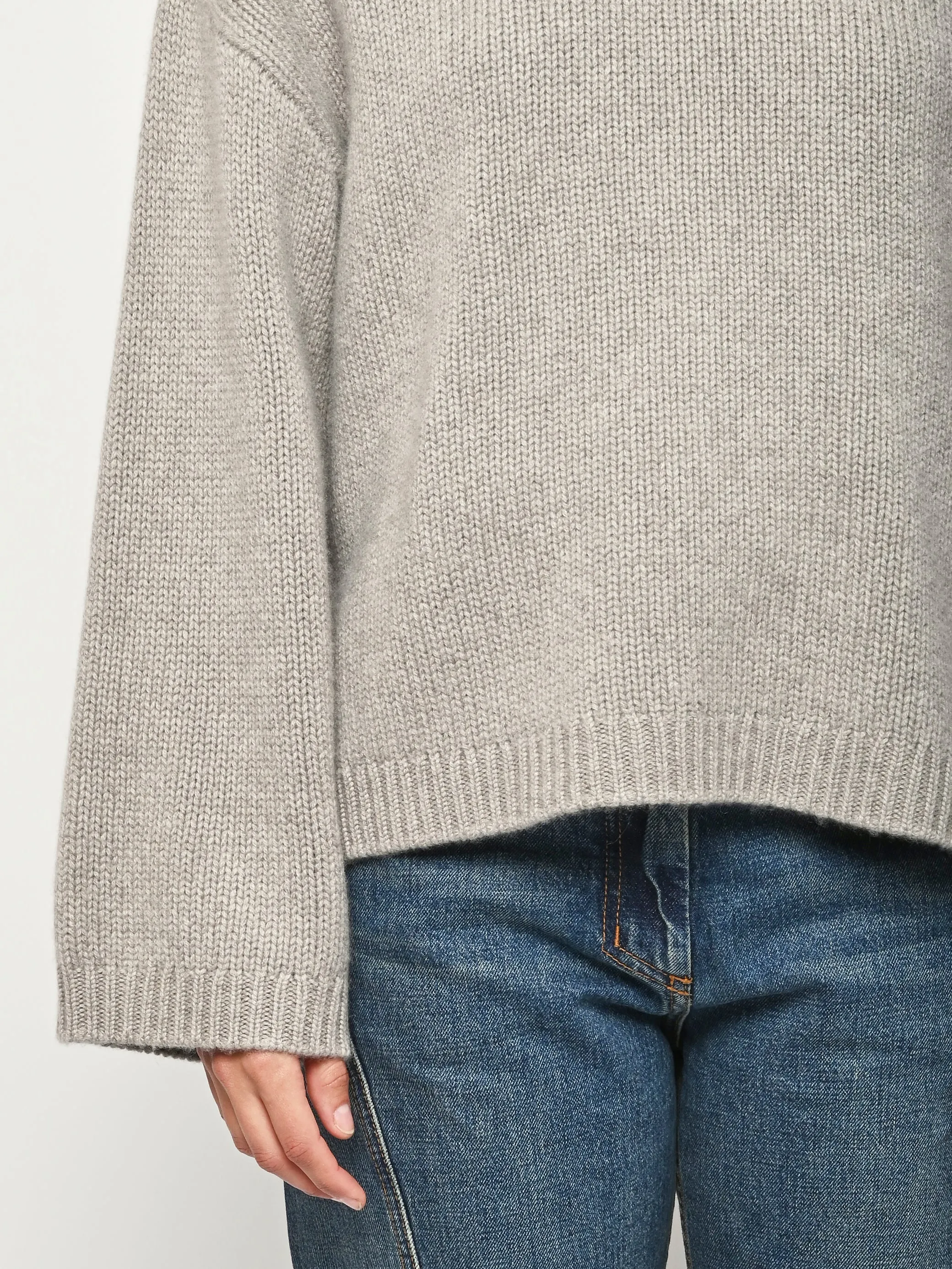 Greige Chunky Crewneck sold by Frances May Houseline product image thumbnail 4