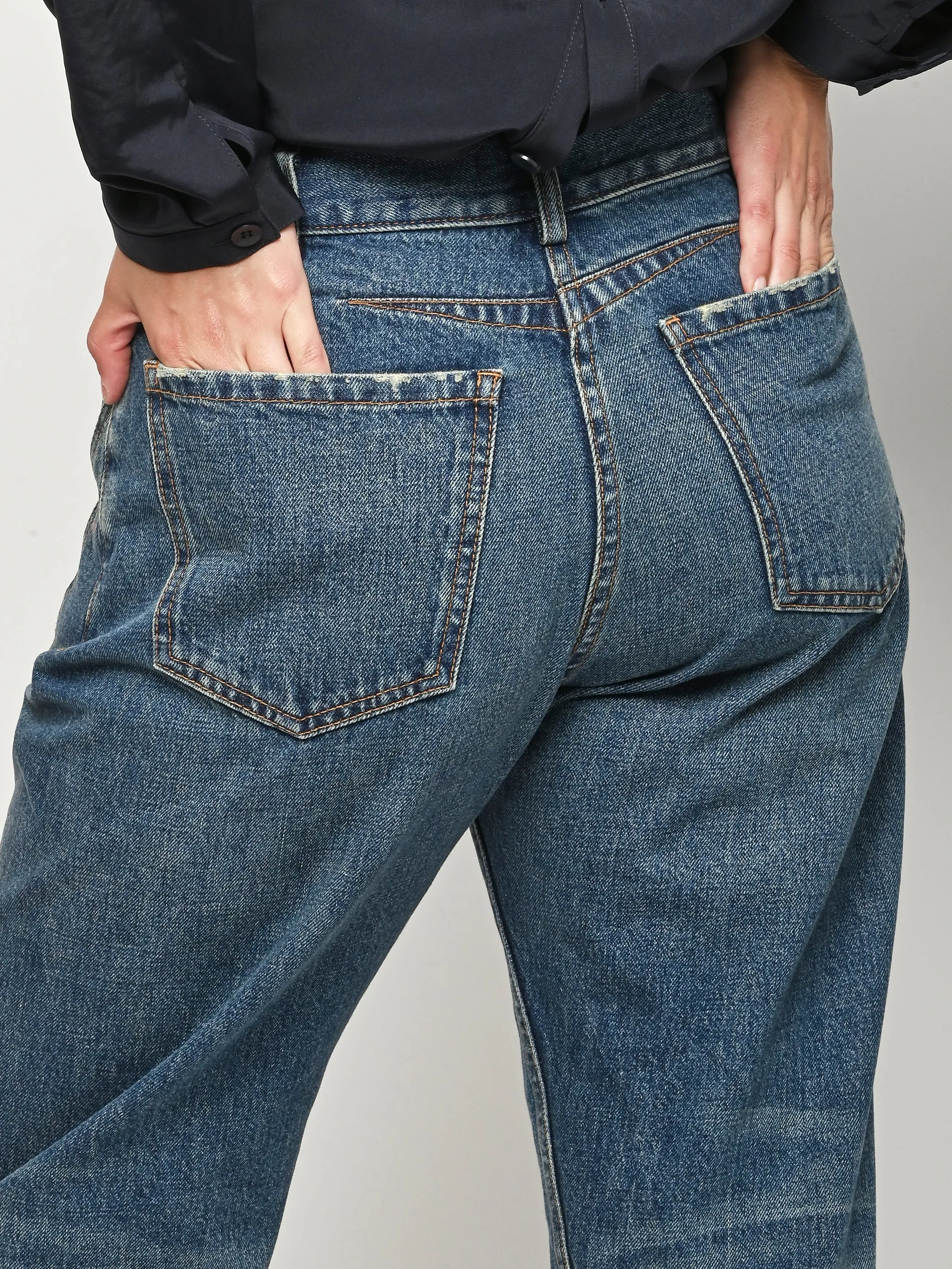 Aged Indigo Swerve Pant sold by Frances May Houseline product image thumbnail 4
