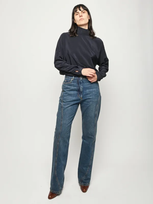 Aged Indigo Swerve Pant made by Rachel Comey