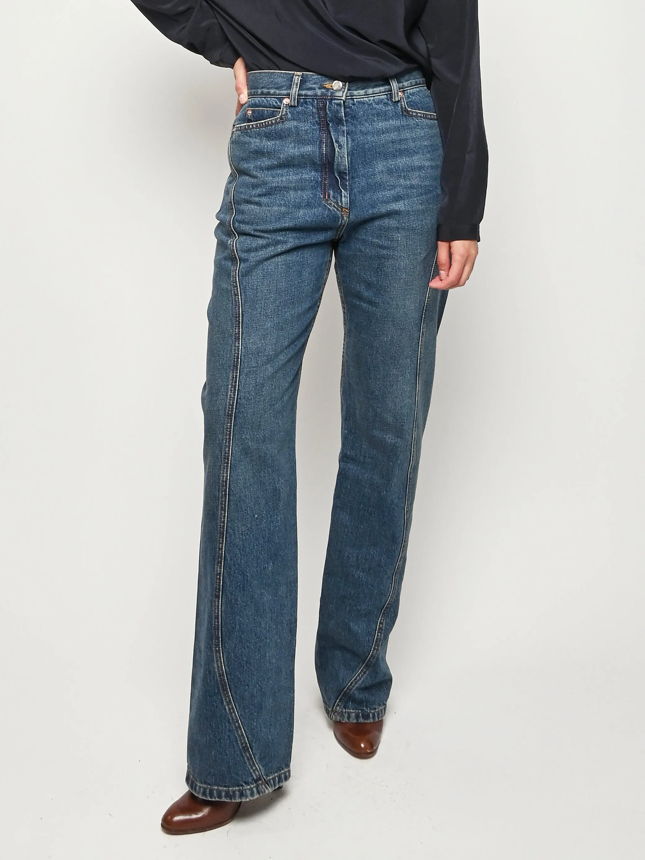 Aged Indigo Swerve Pant sold by Frances May Houseline product image thumbnail 2