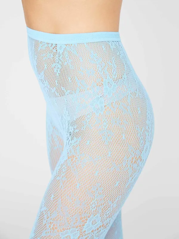 Sky Blue Lace Rosa Tights sold by Frances May Houseline