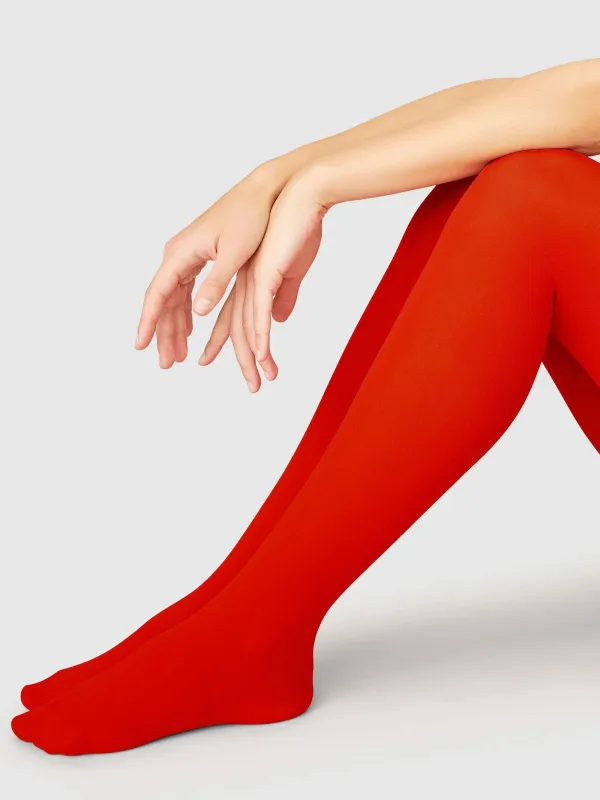 60 Den Sharp Red Olivia Premium Tights sold by Frances May Houseline